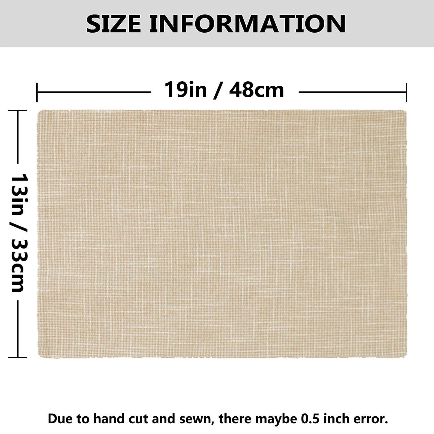 Kevin Textile - Juego de 4 manteles individuales lavables resistentes al calor para fiestas, cena buffet, 33 x 48 cm, color beige claro