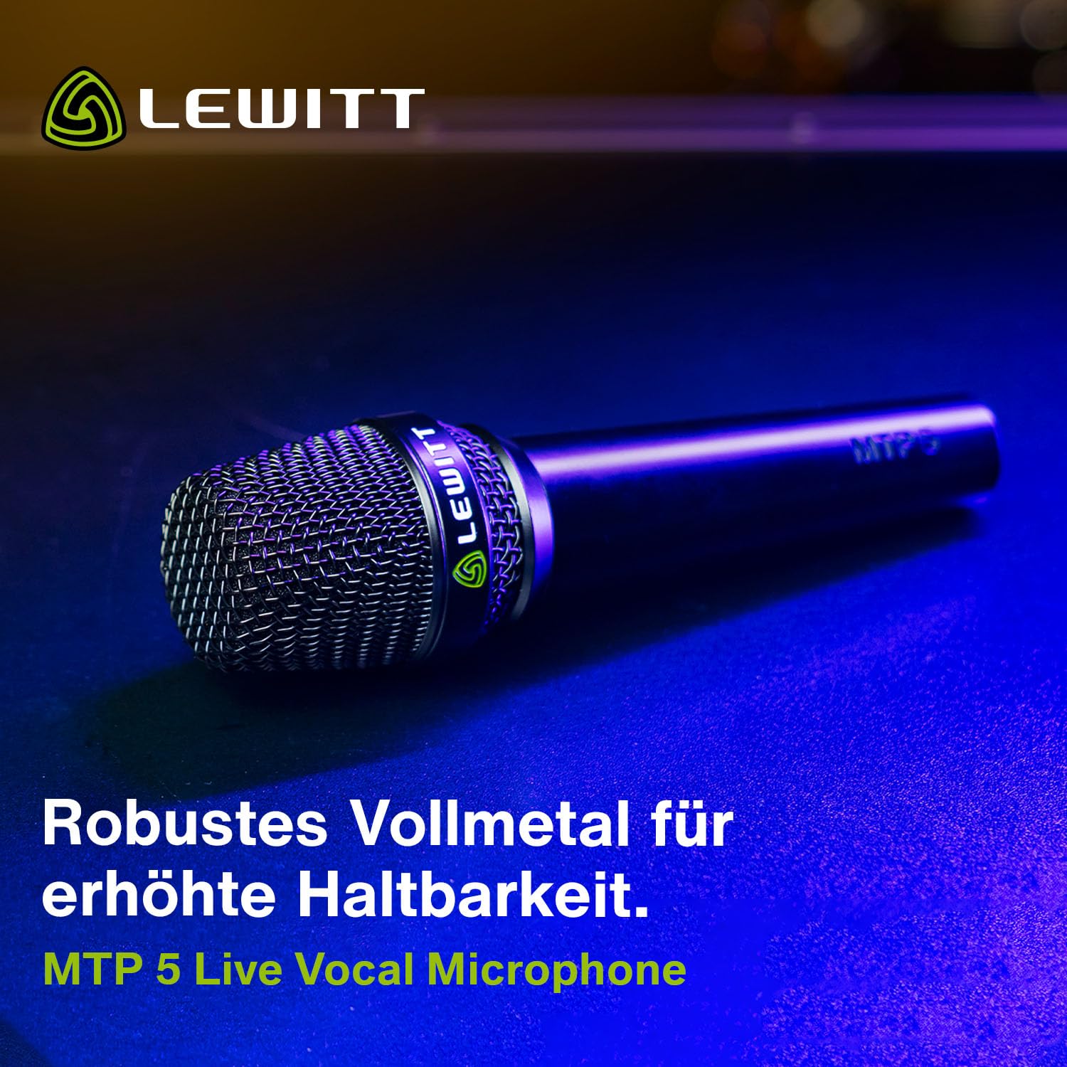 Lewitt MTP 5 Dynamisches Live Gesang Mikrofon für Bühne, Sprache und mehr | Hohe Feedback-Resistenz, robustes Design und exzellenter Klang - inkl. Mikrofonklemme, Windschutz und Tasche