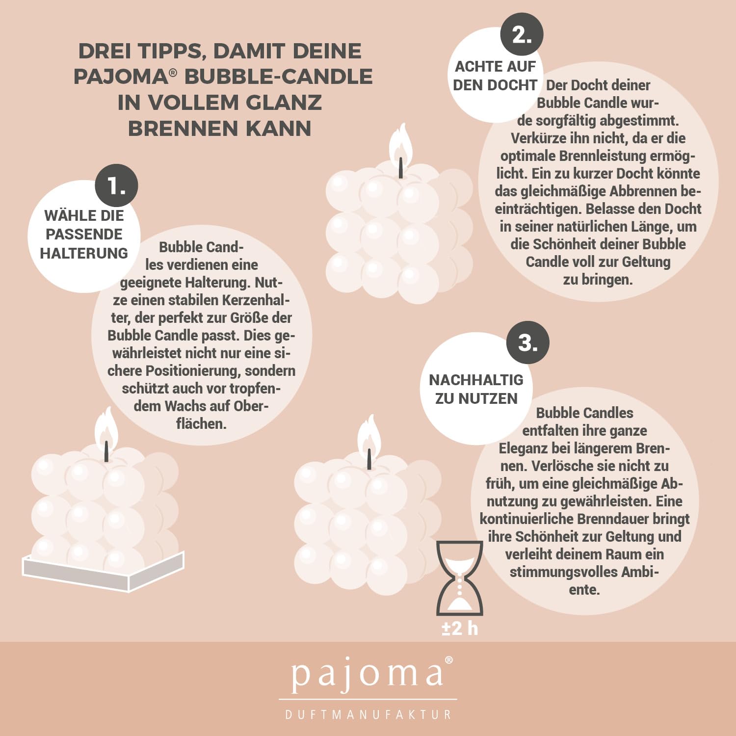 pajoma® Set di 12 candele a bolle, in 20% cera di soy + 80% paraffina, durata circa 25 ore, altezza 6 cm, diametro 6 cm, peso cera, 160 g, candela di cera di soia etica per decorazioni per la casa