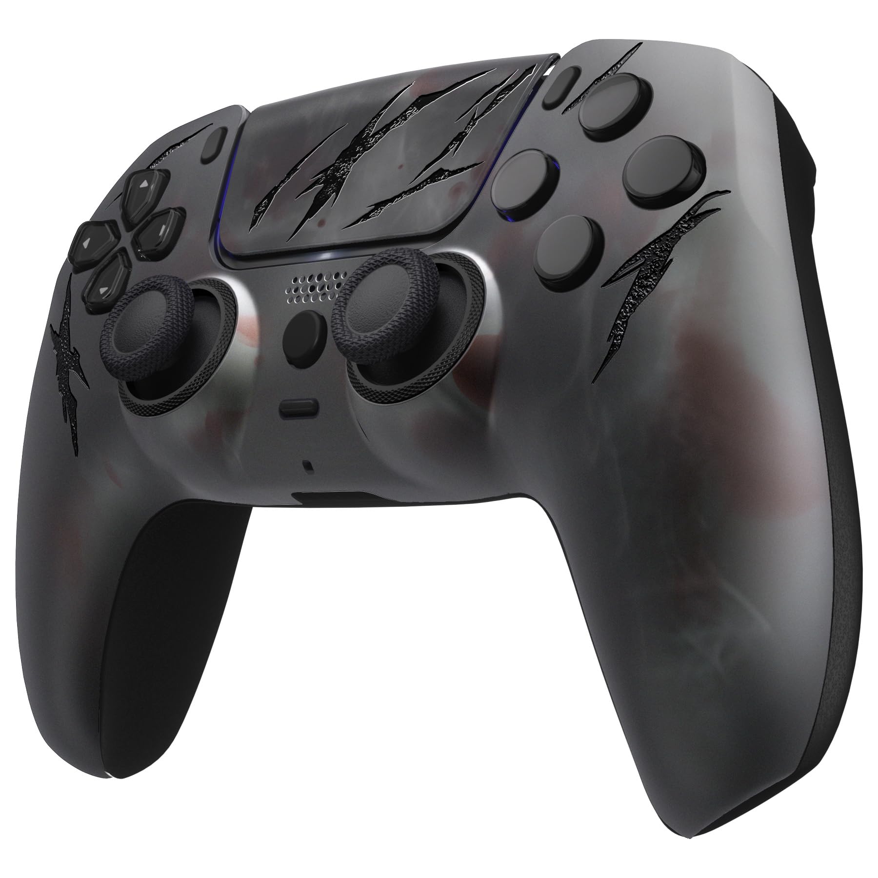 eXtremeRate Luna Cover per ps5 Controller Joystick,Shell Frontale Touchpad Ricambio,Scocca Ridisegnata&Anelli per ps5 Joypad BDM 010/020/030/040/050-Nebbia di Sangue