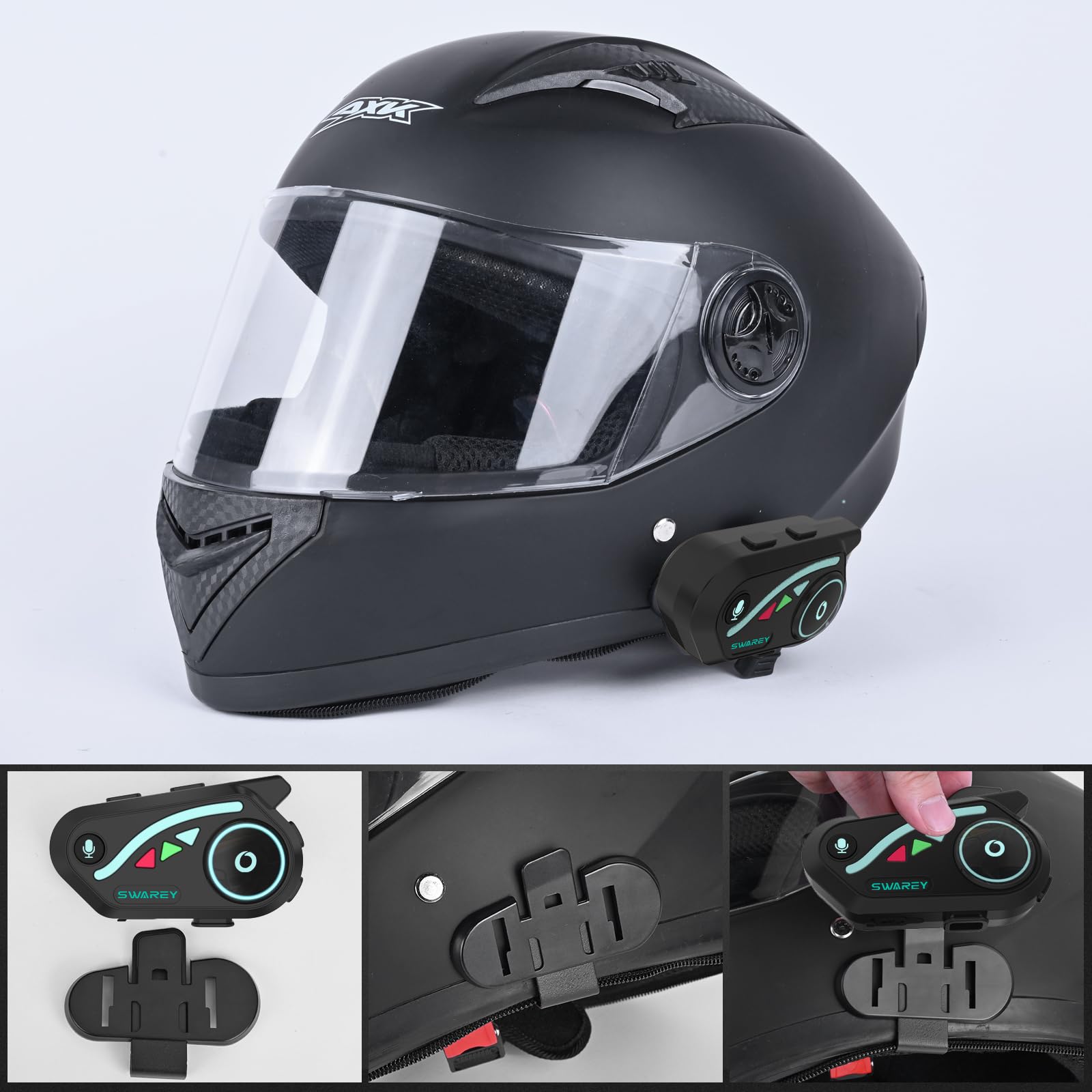 V8 Intercom Moto Système de Communication Bluetooth pour Casque de Moto Radio FM/Partage de Musique/Appel téléphonique (2 unités, Canal 2X)