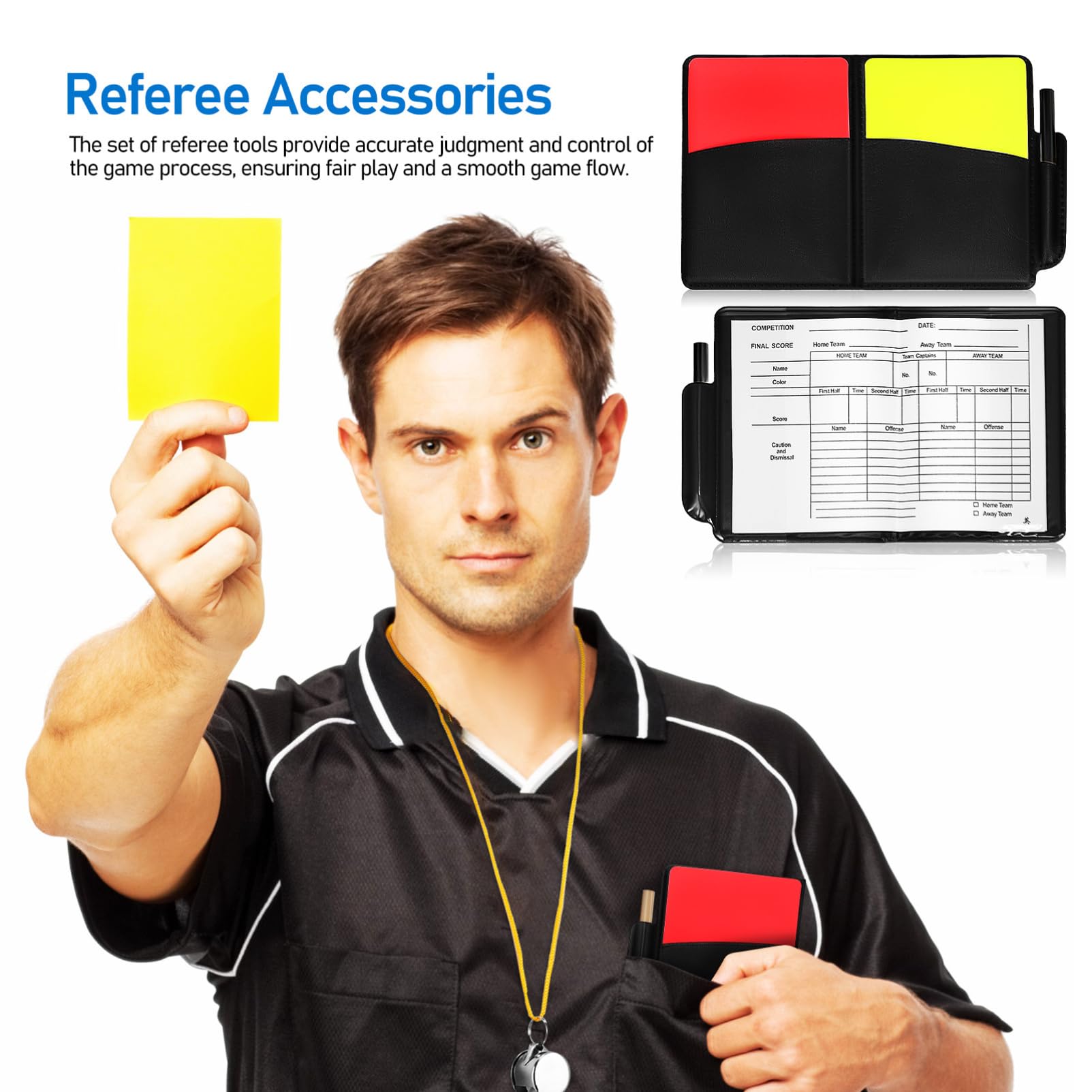 YARNOW 2 Set Oggetti di Scena Dell'arbitro Elettrico Uomini in Costume da Arbitro Fischio per La Pratica del Tennis Fischietti con Cordino Fischietti di Cervo per Veicoli Gioco Poliestere