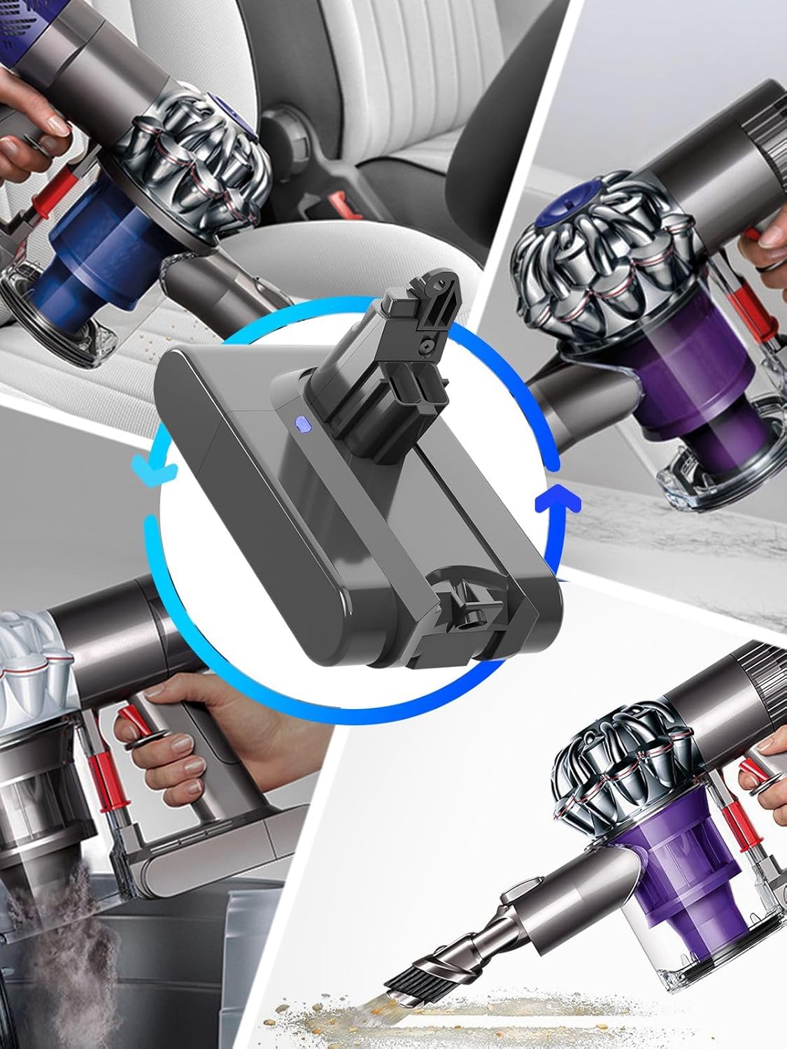 4000mAh for Dyson V6 Battey 21.6V Li-ion V6 SV03 SV04 SV05 SV06 SV07 SV09 DC61 DC62 DC58 DC59 DC72 DC74 V6 18650 Rechargeable Battery