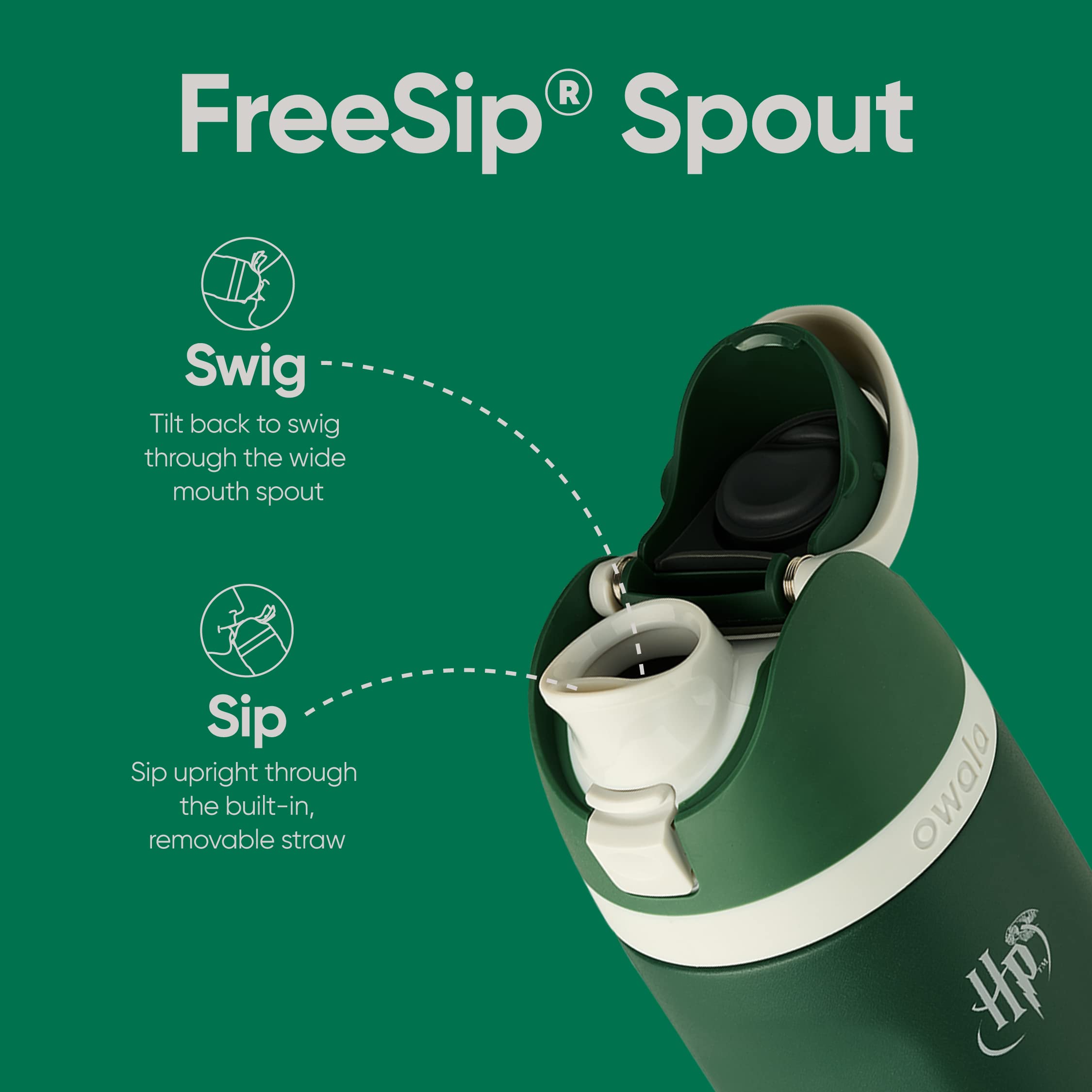 owala-harry-potter-freesip-24oz-water-bottle-with-cleaning-brush-slytherin image 4