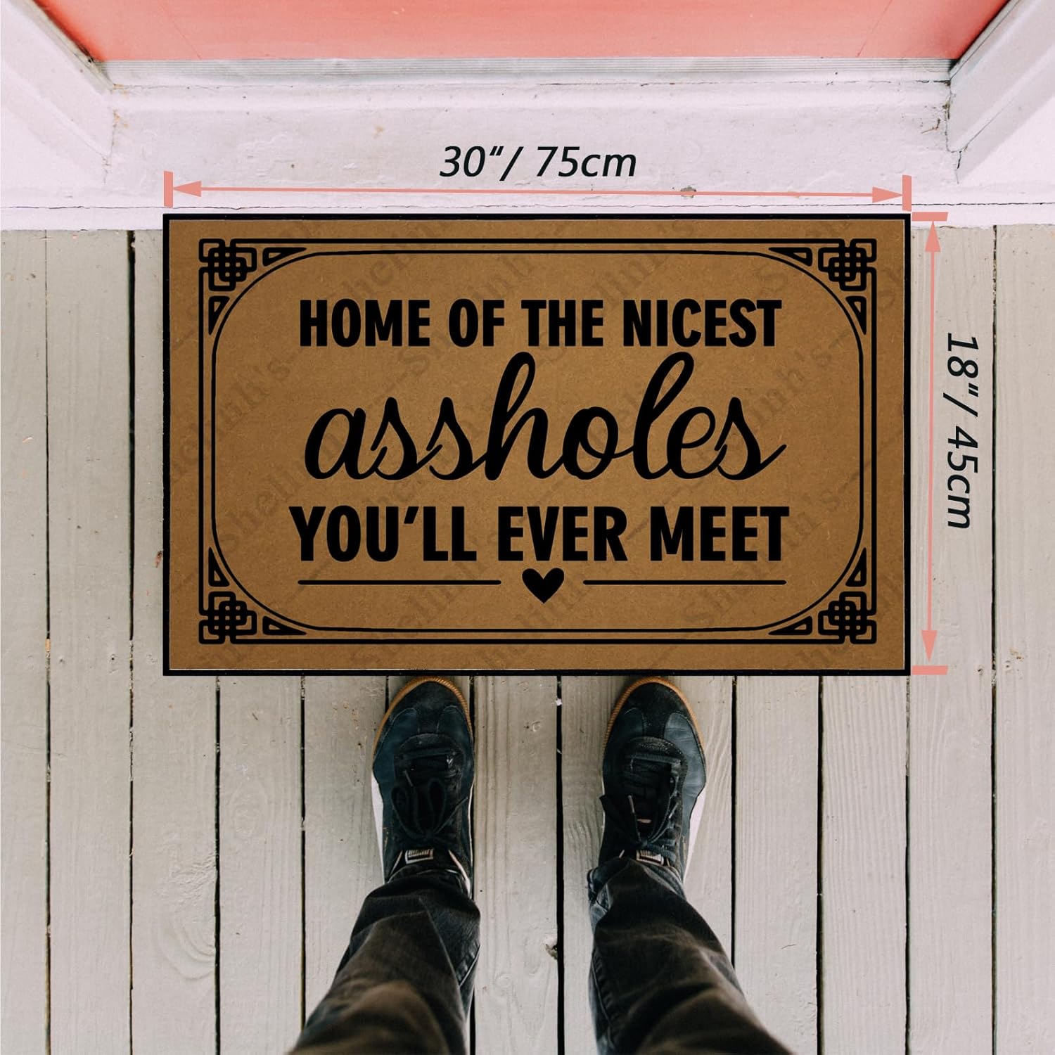 Home of The Nicest Assholes You’ll Ever Meet Custom Doormats Funny Front Door Mat Cute Welcome Mat Non Slip Indoor 18x30 Inch