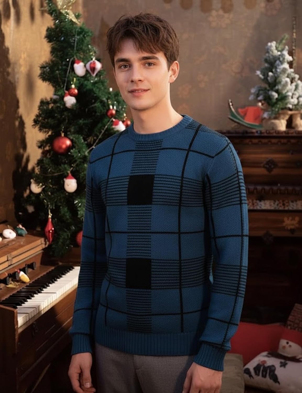 H2H Mens Casual Slim Fit Pullover Sweatshirts Knitted Shirts Napping Inside - Image 2