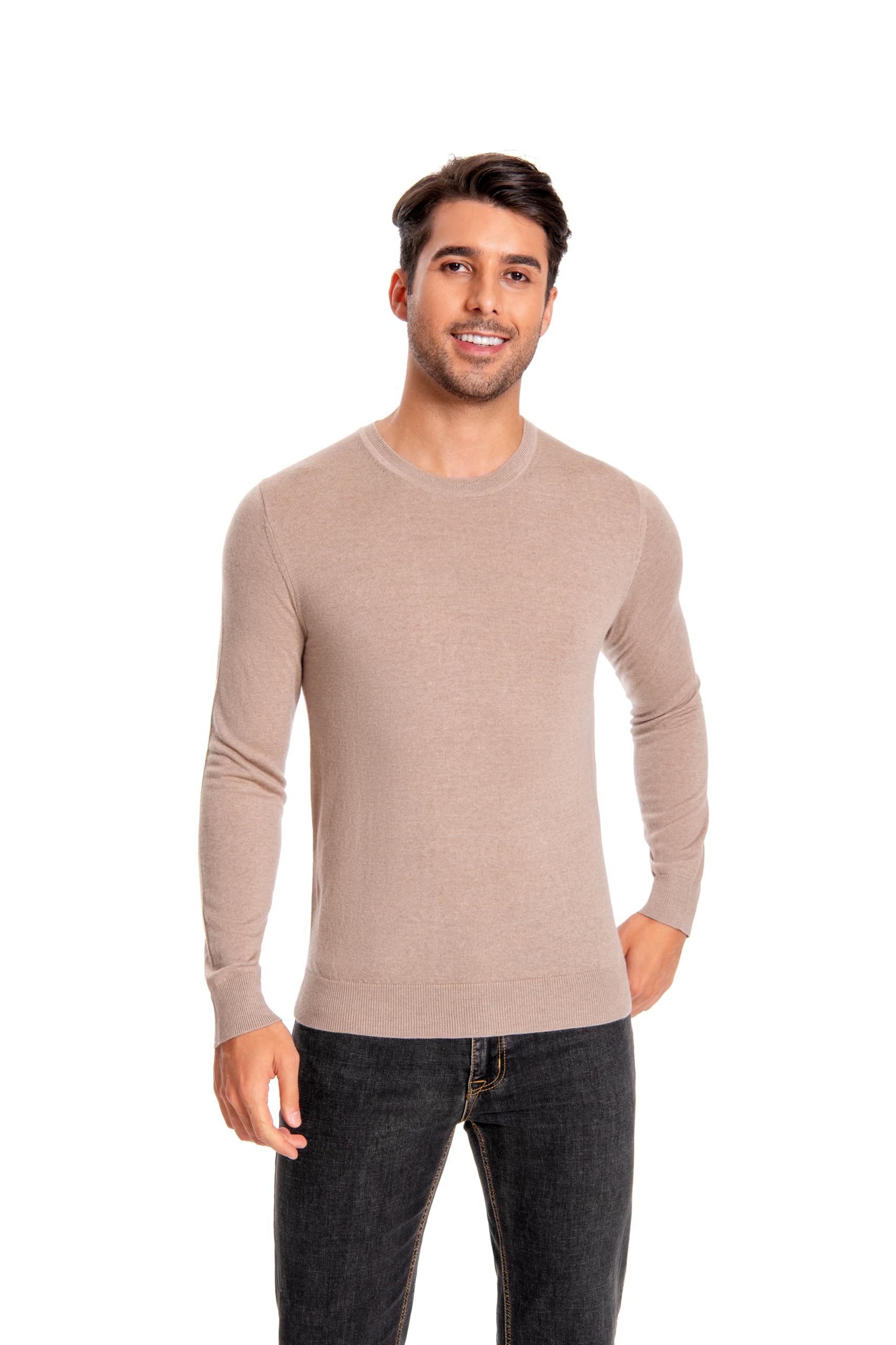 Men's 100% Extrafine Merino Wool Long Sleeve Crew Neck Jumper