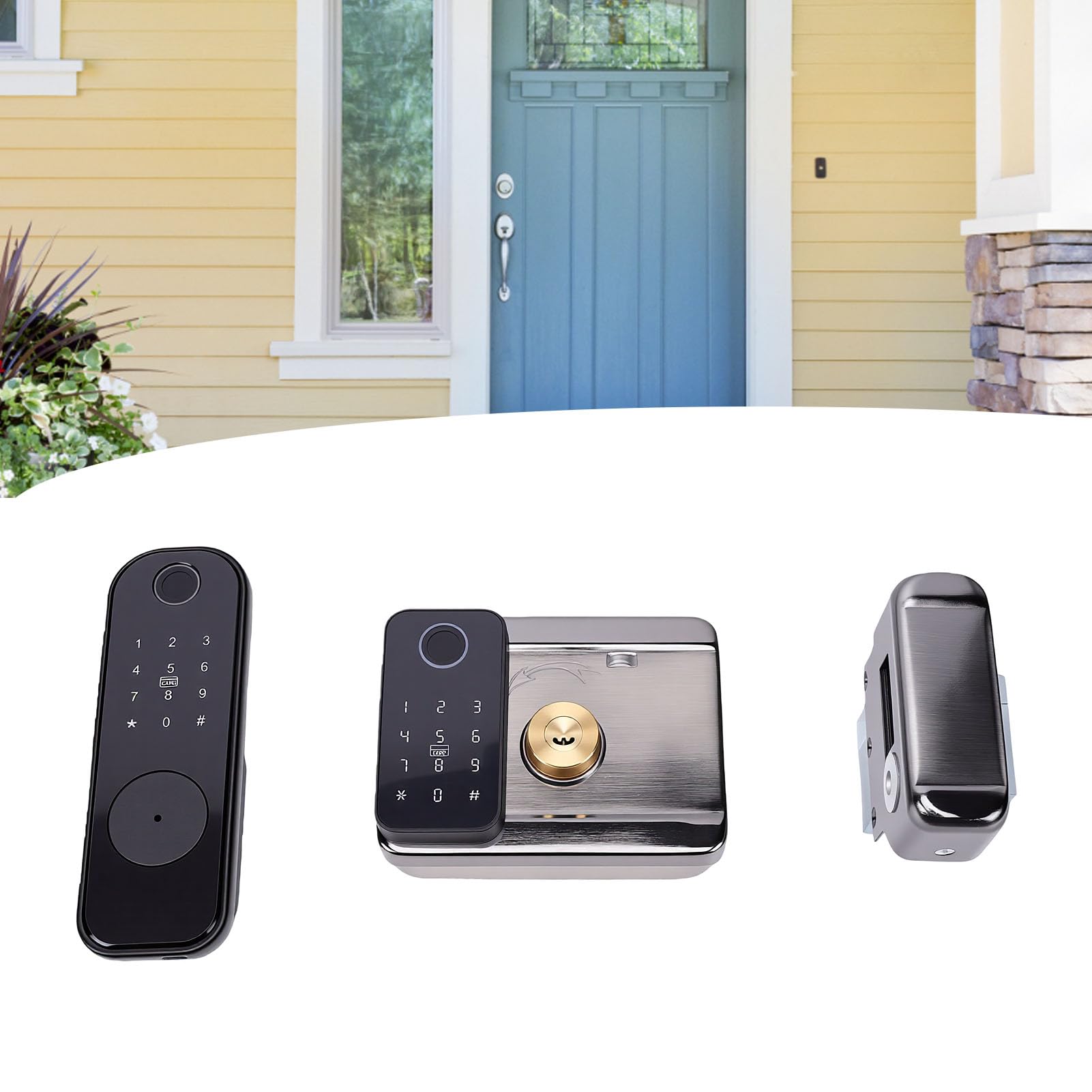 Yinhing Cerradura Inteligente para Puerta, Acceso sin Llave con Teclado | Aleación de Aluminio y Acero, Cierre Automático, WiFi 2.4 GHz, Huella, PIN