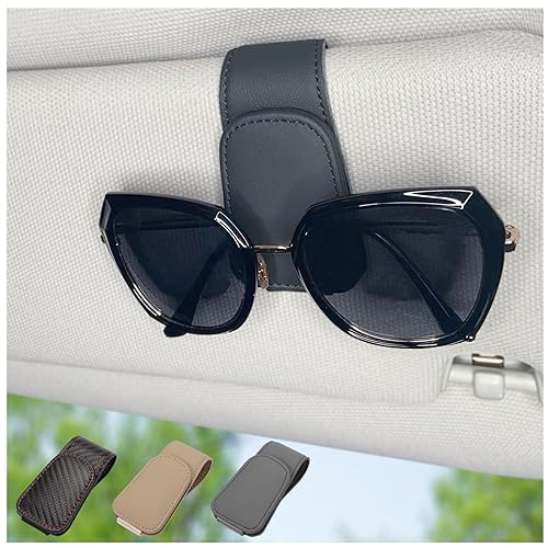 Magnetic Leather Sunglass Holder for Car, Sunglasses Clip for Car