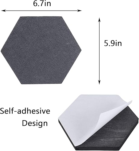 Miniatura 2 de Afumazi 6 azulejos de fieltro hexagonales, tablero de anuncios autoadhesivo, para decoración de pared, tablero de notas para aula, oficina, hogar