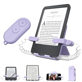 Remote Control Page Turner and Stand for Kindle Paperwhite Oasis eReaders,Clicker Page Turner Forward and Backward,Kindle Accessories for iPhone,iPad,Tablets Reading,Camera Video Record &Selfie - Amazon product rated Grade A