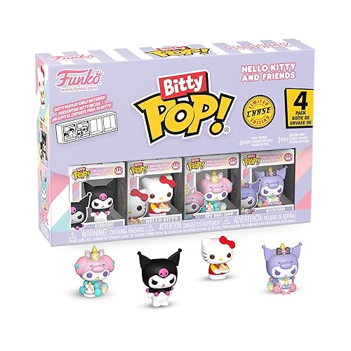 Funko Bitty Pop! Sanrio - Kuromi - 4 Pack - 1 Chance sur 6 D'avoir Une Variante Rare Chaseet Une Mini-Figurine Mystère en Surprise - 2.2 Cm