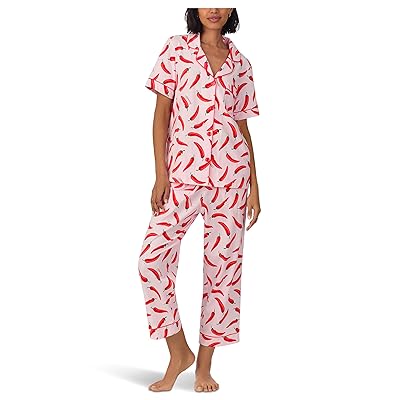 Bedhead PJs Cotton Knit Short Sleeve Cropped PJ Set Women
