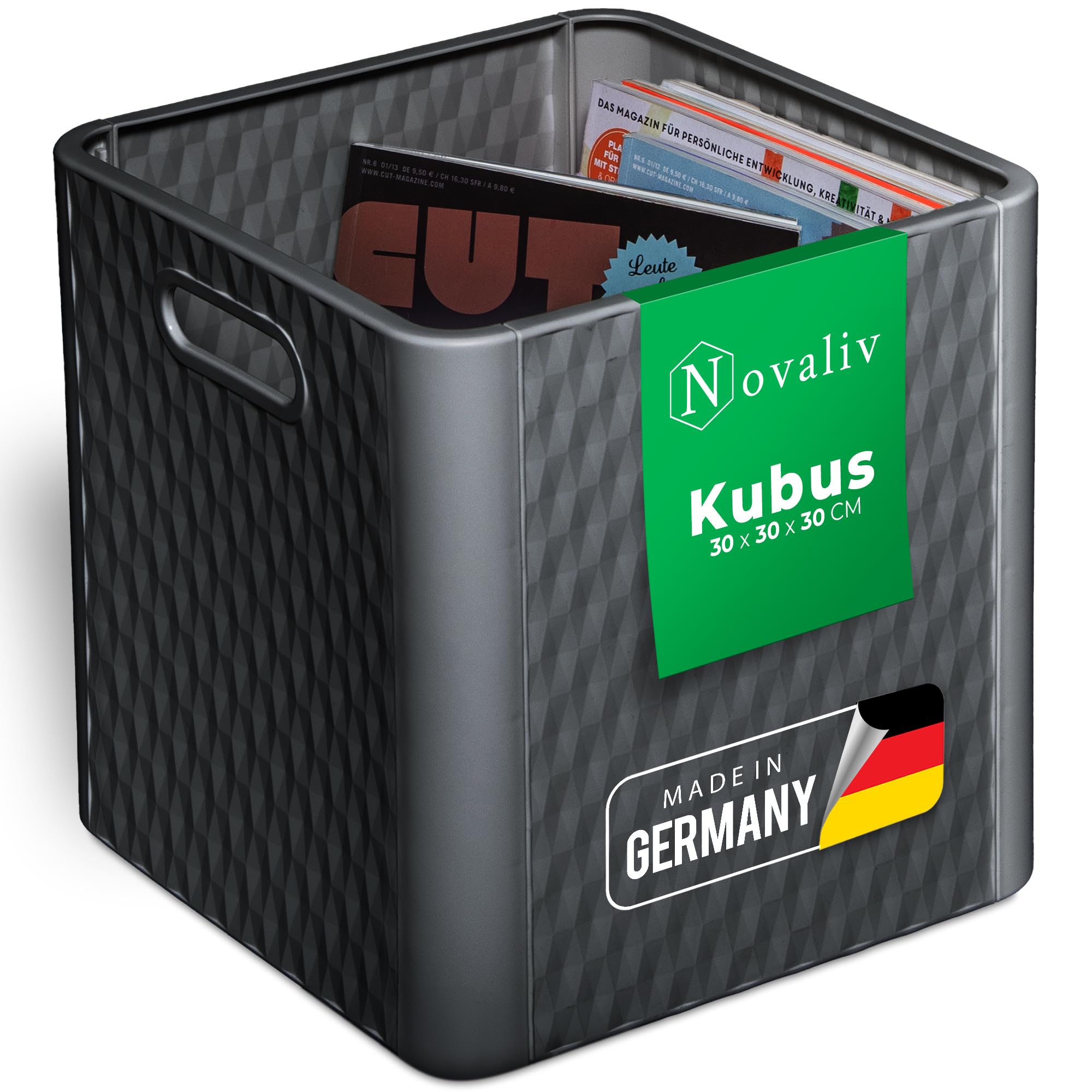 Novaliv Box 30x30x30 cm Kunststoff Körbe für Kallax Regal Aufbewahrungsbox Faltbox 30x30 cm als Kallax Kiste Küche, Haushalt & Wohnen