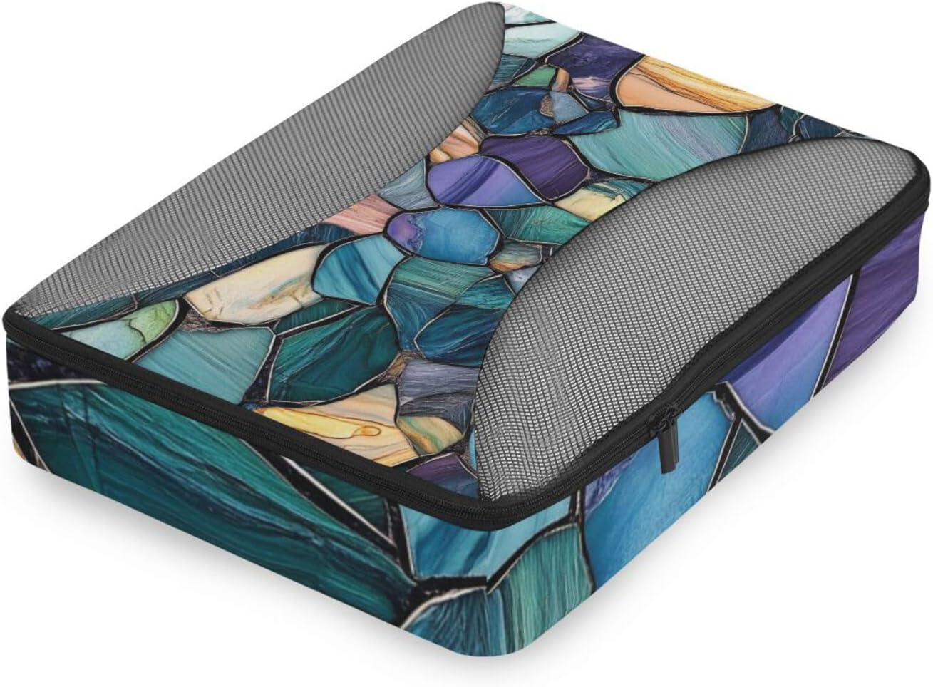 Colorful Luxury Irregular Marble Texturee Seamless Pattern_4 4 Pcs set travel organizers for Mesh Travel Essentials lightweight compression packing cubes