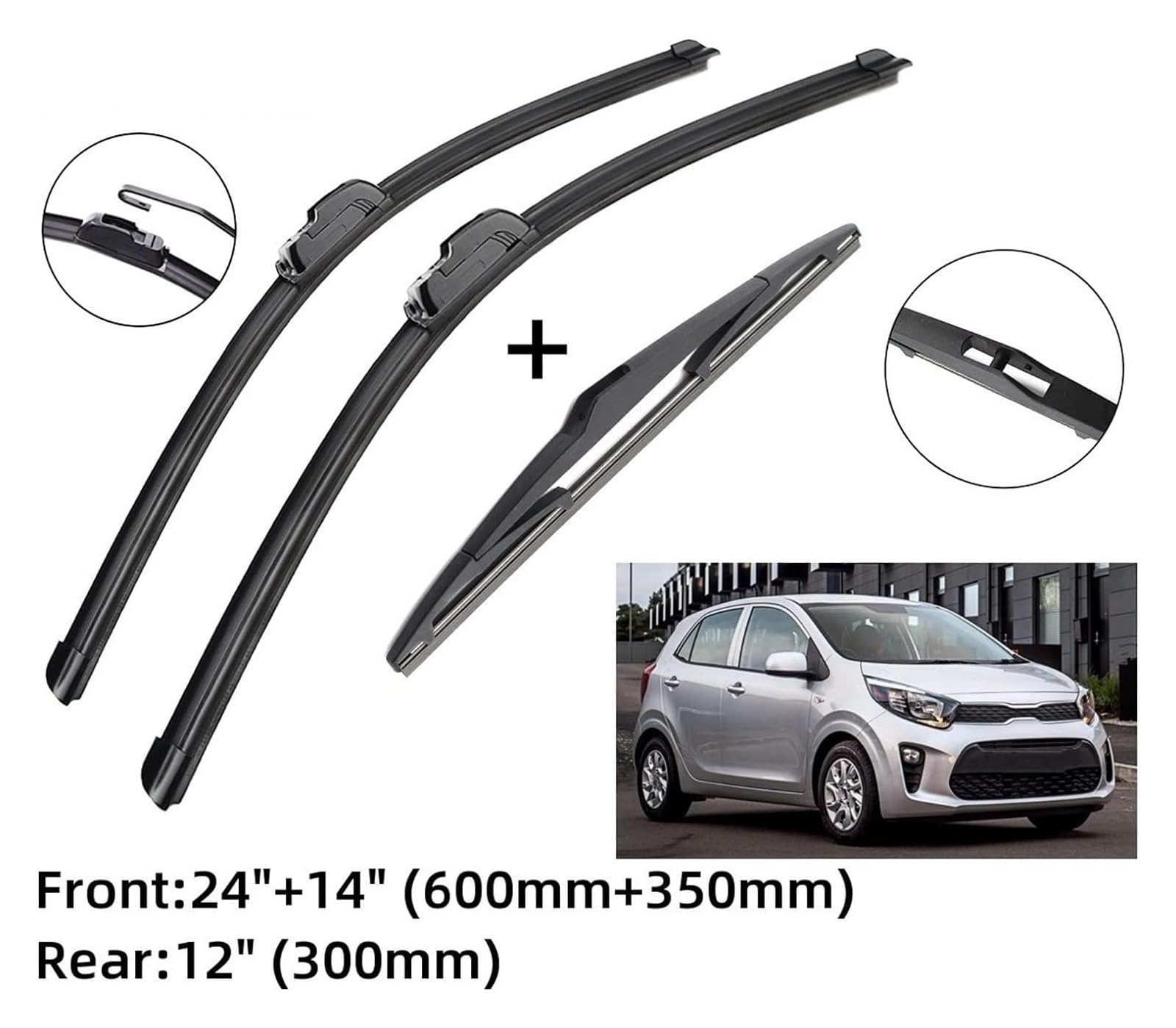 Spazzole Tergicristallo Per KIA Per Picanto TA MK2 Hatchback 2011-2017 Spazzole Tergicristallo Posteriori Accessori J Gancio Parabrezza Spazzole Tergicristallo Per Auto