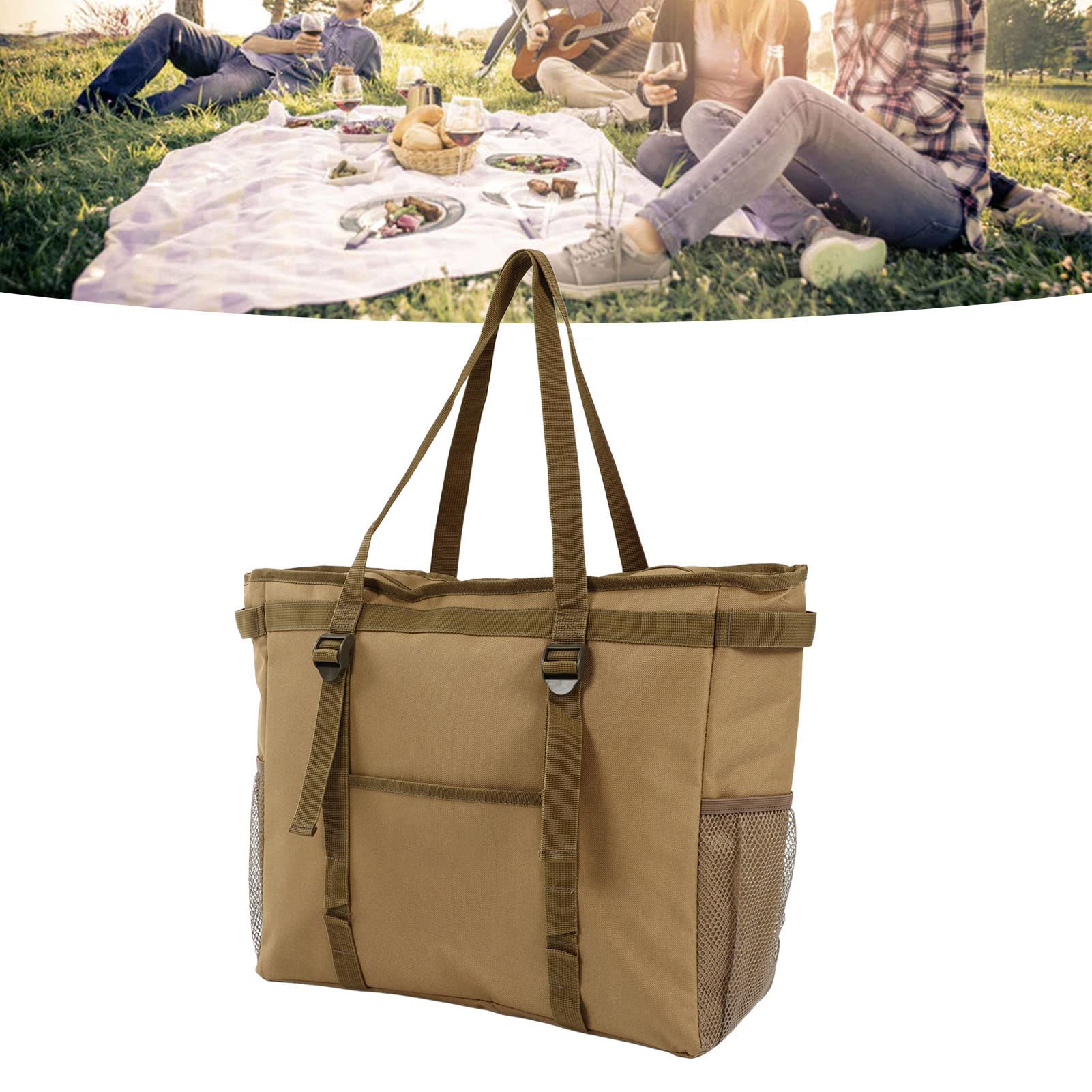 Borsa termica da picnic Borsa termica per alimenti multitasche di grande capacità per pesca in campeggio Cachi