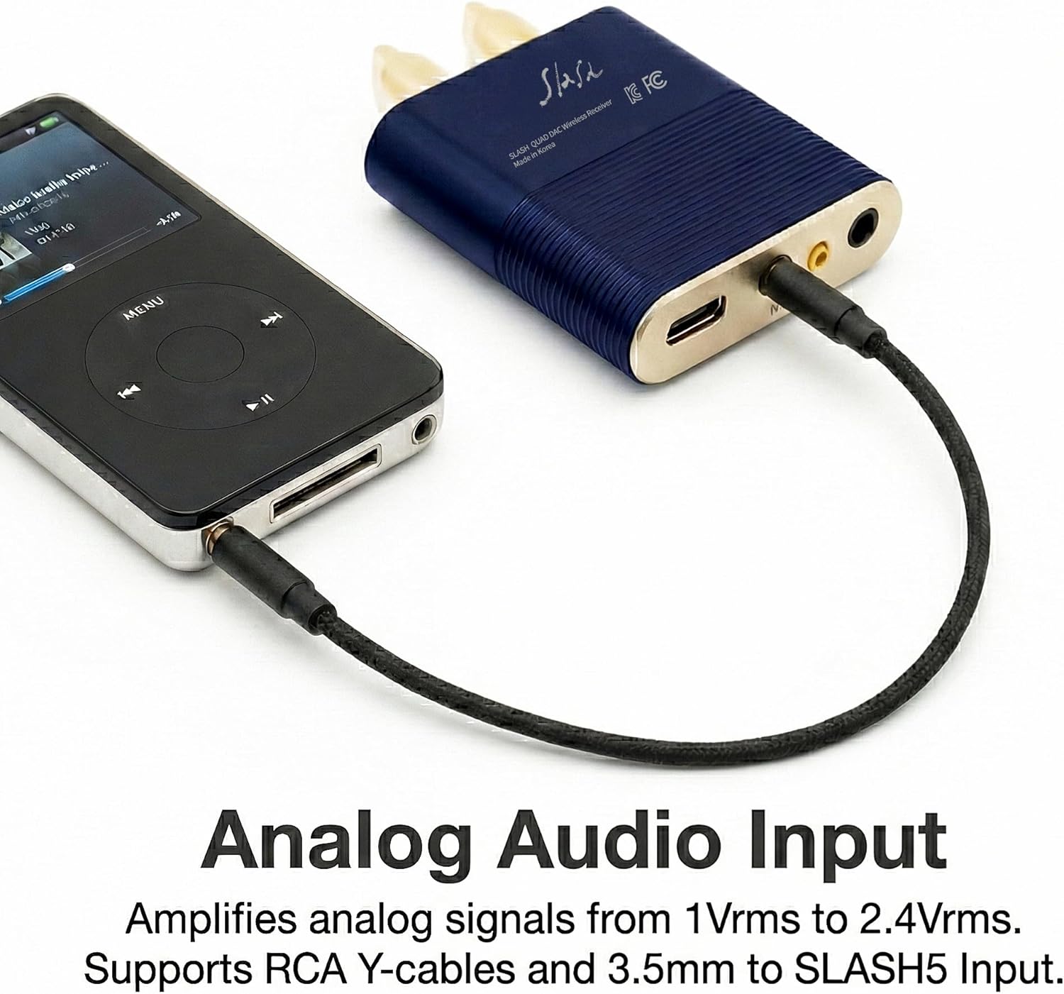 Slash5 LDAC Bluetooth Audio Receiver – aptX Adaptive, aptX HD, AAC, 3.5mm in, RCA Out, Hi-Res DAC, Headphone Amp, Compact Wireless HiFi for Home or Studio