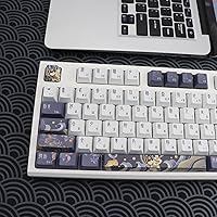 Vista 4 de JSJT Teclas PBT 136 Teclas Perfil Cherry Juego de Teclas Temáticas de Chang'e y Conejo Teclas de Estilo Antiguo Azul Zang Teclas Personalizadas