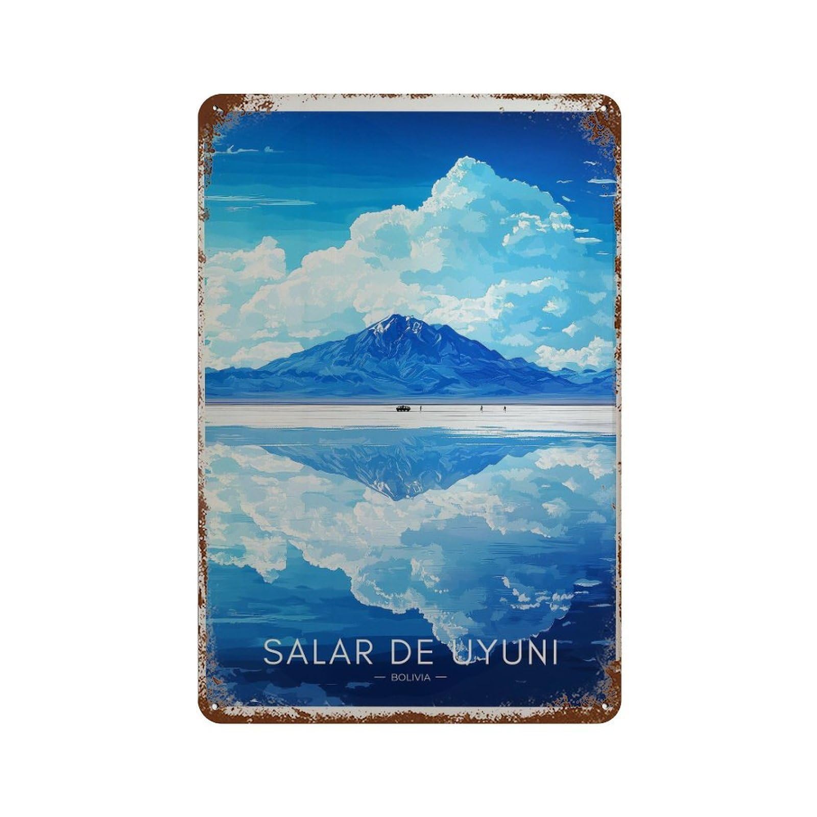 xiaoxiaoshen Salar De Uyuni Bolivia Travel Home & Office Decor Wall Decor Art Metal Tin Poster Modern Home Decor Art Home Bar Shop Decorations Vintage Sign 30x20cm