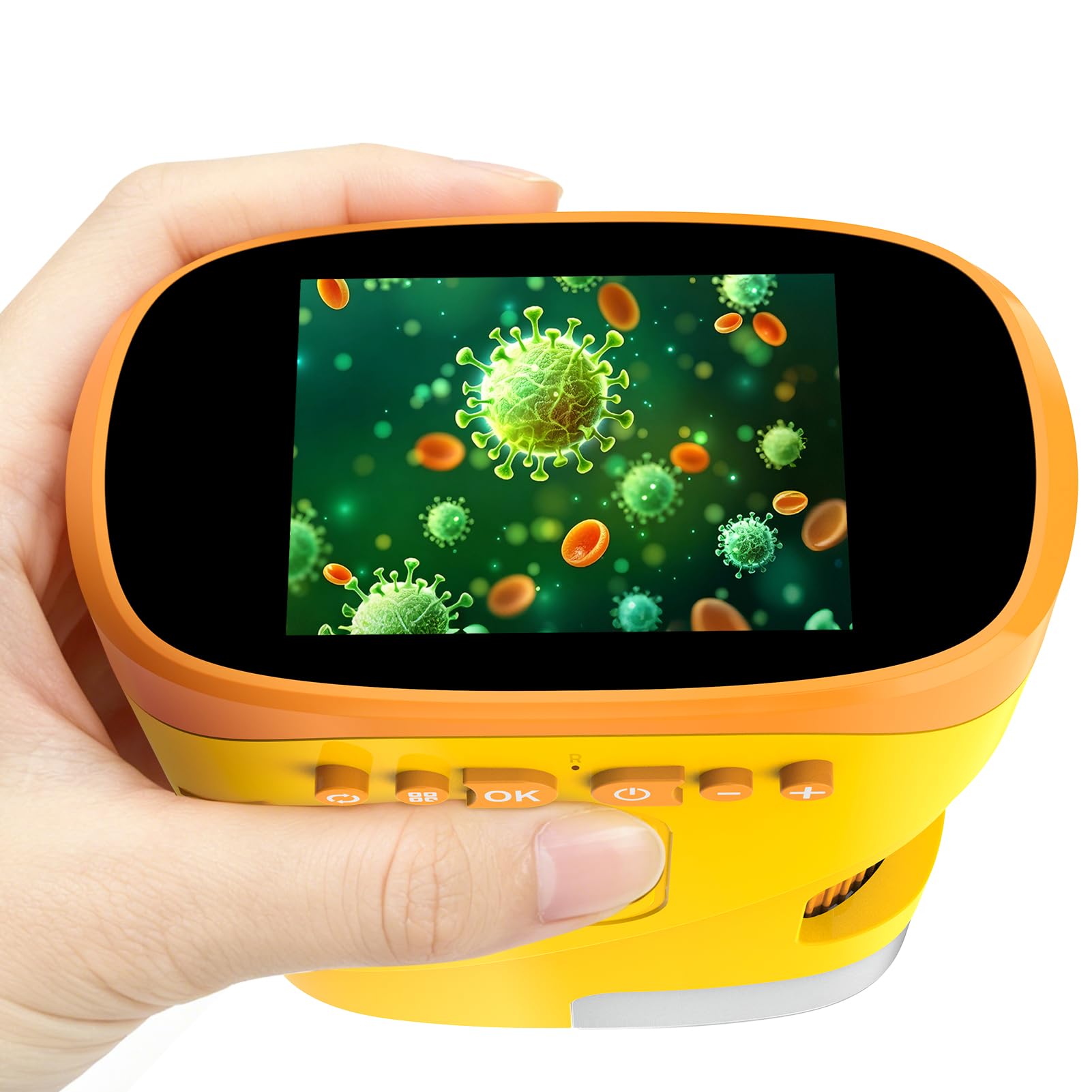 Nauotk Digitales Mikroskop für Kinder [1000-fache Vergrößerung] Tragbares Taschenmikroskop Spielzeugmikroskop für Kinder mit HD-Bildschirm [inkl Fotofunktion] für den Garten, den Wald und Experimente