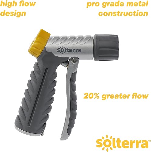 Miniatura 4 de Solterra boquilla de manguera de jardín ajustable con 8 patrones, ajustable, Gris