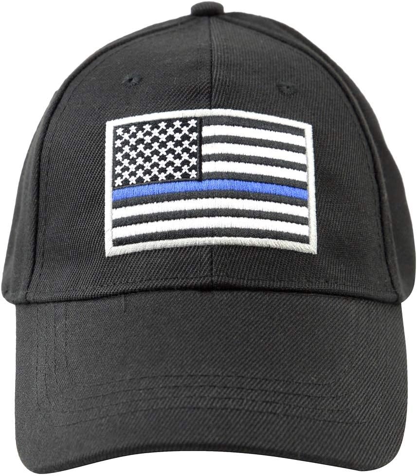 Treasure Gurus Thin Blue Line Baseball Cap Police Officer Lives Matter US American Flag Hat