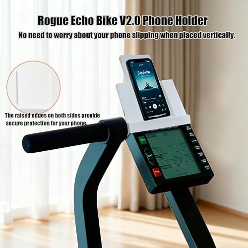 Miniatura 2 de Soporte para teléfono compatible con Rogue Echo Bike V2.0 instalación sin tornillos, asegura tu teléfono, tableta durante entrenamientos para ver