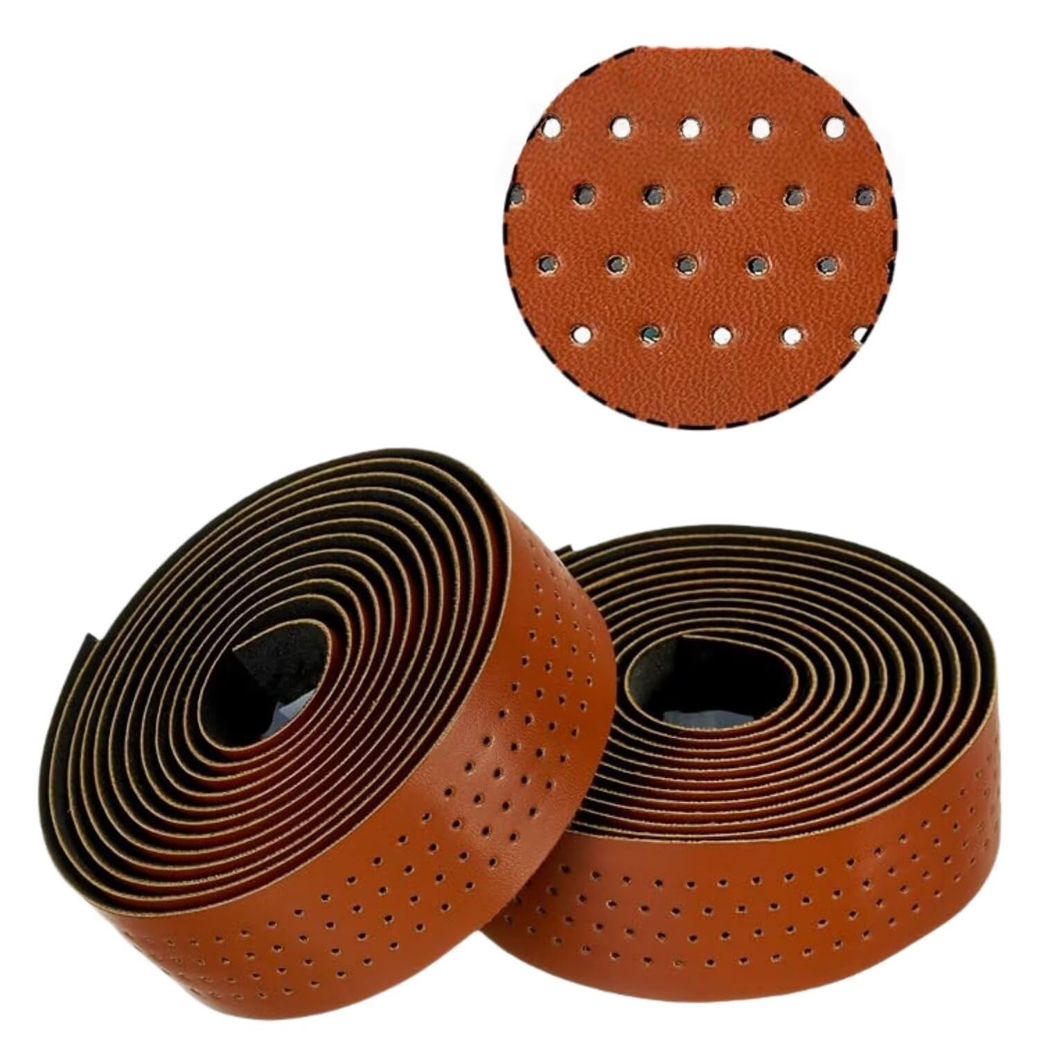 ROSSRORE Leather-Look EVA Brown Bicycle Handlebar Tape,Anti-slip and Breathable,Bar Tape Road Bike Bartape Suitable for Road Bikes and Urban Bikes Bar Tape