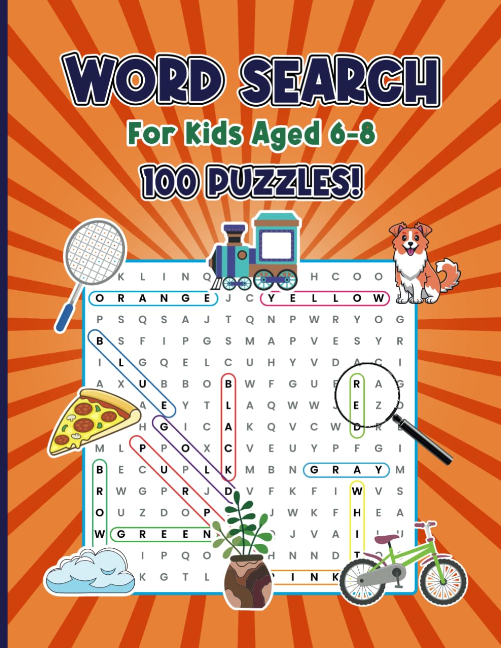 100 Word Search Puzzles: For kids aged 6-8