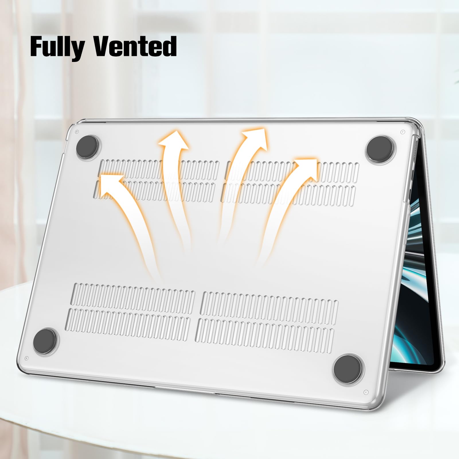Coque FINTIE Ultra-Fine Pour MacBook Air 13.6" M4/M3/M2 (2025-2022) - Protection Légère Et Minuit Clair