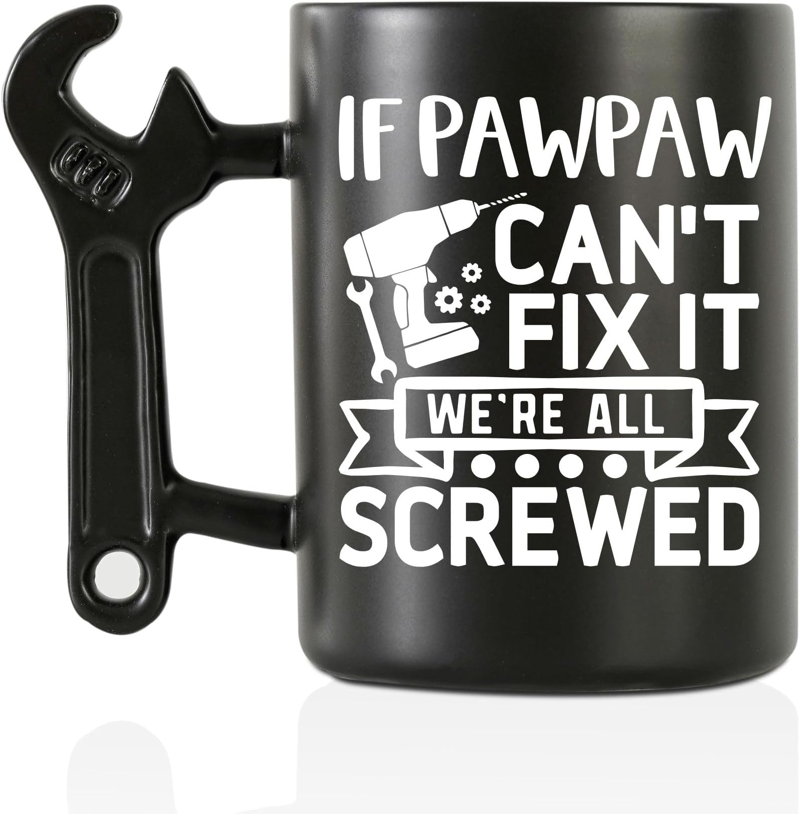 Onebttl Pawpaw Gifts for Fathers Day, Christmas, Coffee Mug with Wrench Handle, 13.5oz/400ml Funny Mug for Paw Paw