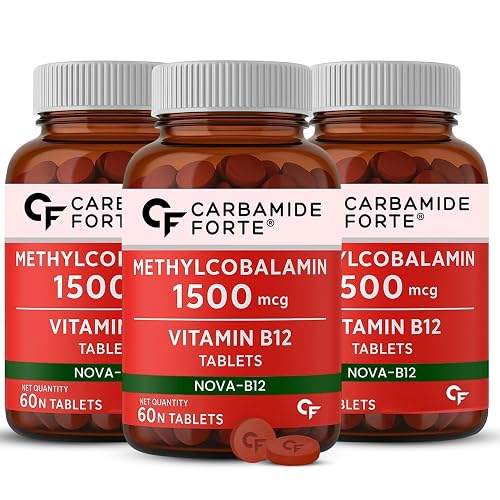 Carbamide Forte Vitamin B12 Supplements - Methylcobalamin 1500mcg Vitamin b12 tablets| B12 supplement for men & Women | Active form of b12-60 Tablets (Pack of 3)