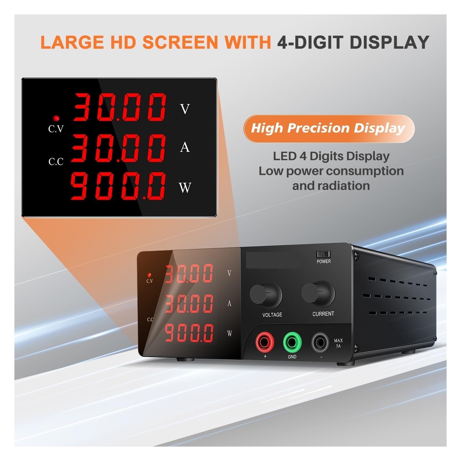 Fuente de alimentación de CC, Fuente De Alimentación Banco Laboratorio, 30V, 30A, 20A, 60V, 10A, 900W, CC Regulada Digital Ajustable, Voltaje Variable(60V 10A R-SPS6010)
