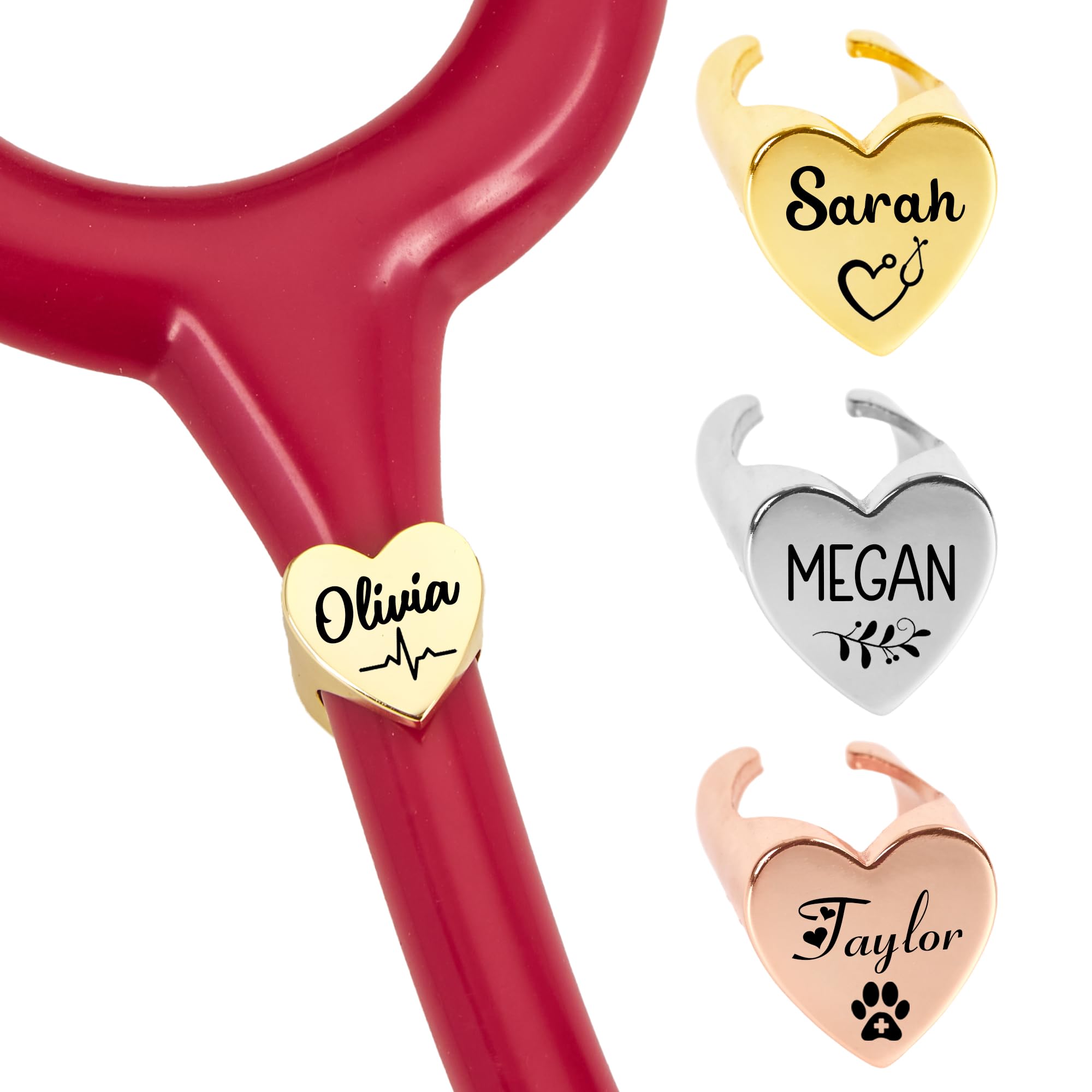 Personalized Stethoscope Name Tag, Custom Engraved Stethoscope ID Charms Accessories for Nurse Doctor Vet Nurses Week Graduation Gift