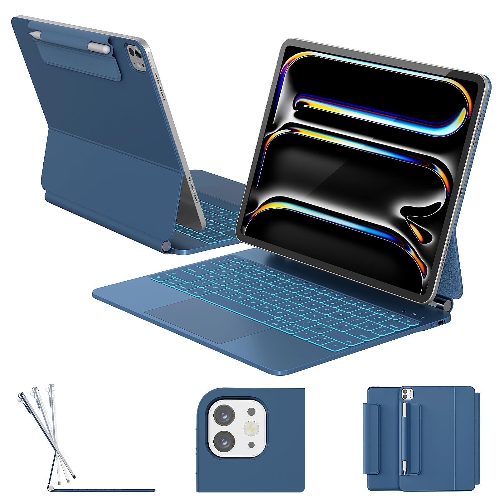 RAYMCRAFT Keyboard Case for iPad Pro 13'' (M5/M4), Magnetic Floating Stand