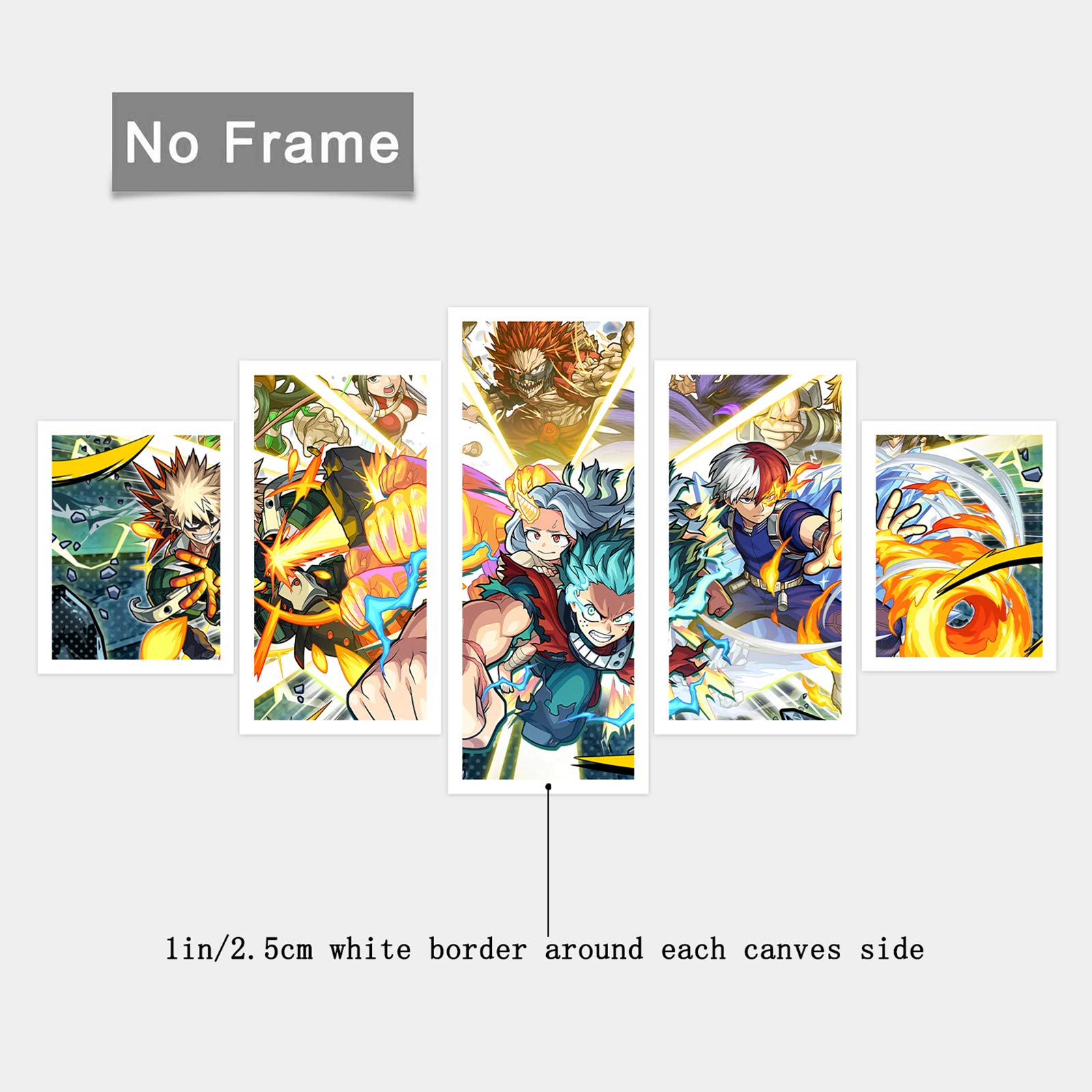 My Hero Academia Poster Japanese Anime Wall Scroll Poster 5 Pcs HD