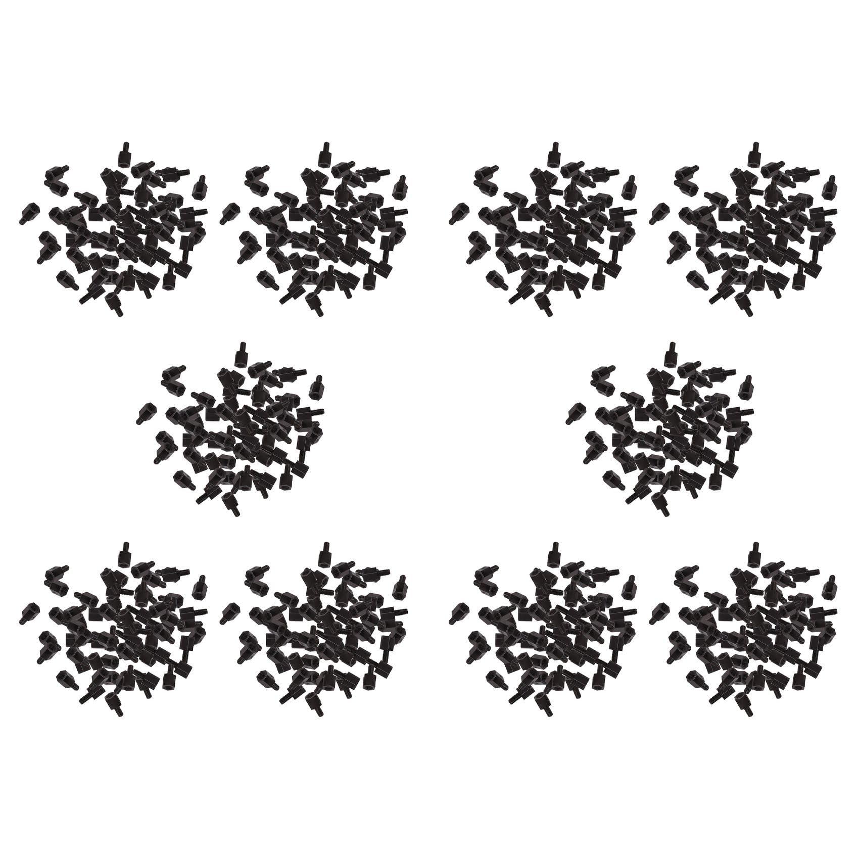 Jnchdghwa Men's Black 1000X Motherboard Nylon Hex Standoff Threaded Spacer M3 Thread 6+6Mm
