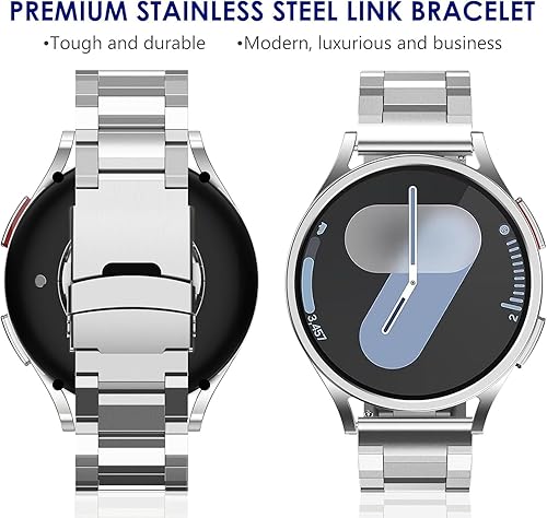 Miniatura 3 de WINGLE Bandas de metal para Samsung Galaxy Watch 7 6 5 4 Band Galaxy Watch 6 Classic5 Pro4 ClassicFE Band Men 1.850 in 1.693 in 1.811 in 1.654 in