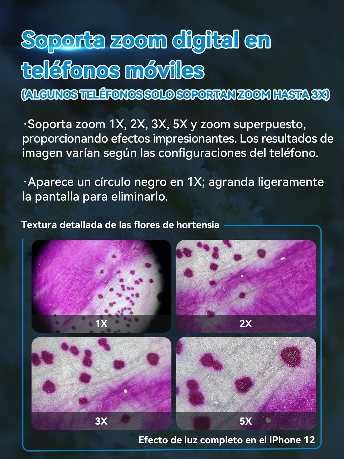 APEXEL Microscopio 200X para teléfono portátil, Explora el Mundo microscópico con el microscopio para Smartphone