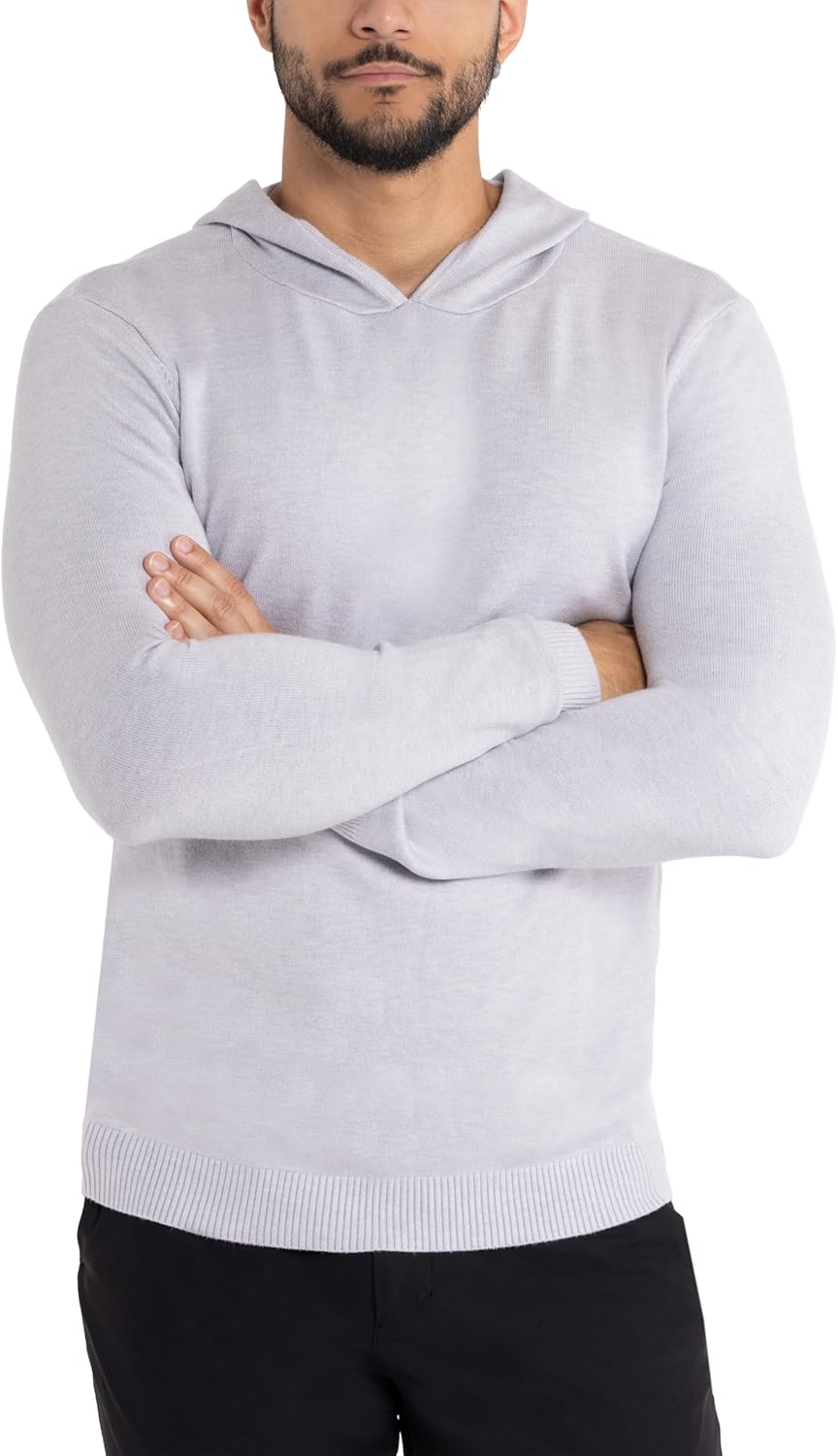 X RAY Men's Hooded Long Sleeve Sweatshirt, Solid Casual Pullover Hoodie Sweater