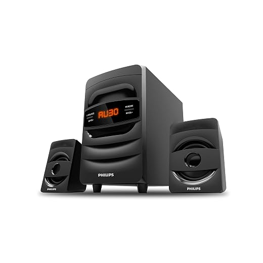 Philips Audio MMS2625B 32W 2.1 Channel Wireless Bluetooth, Wired Multimedia Computer Speaker - Black