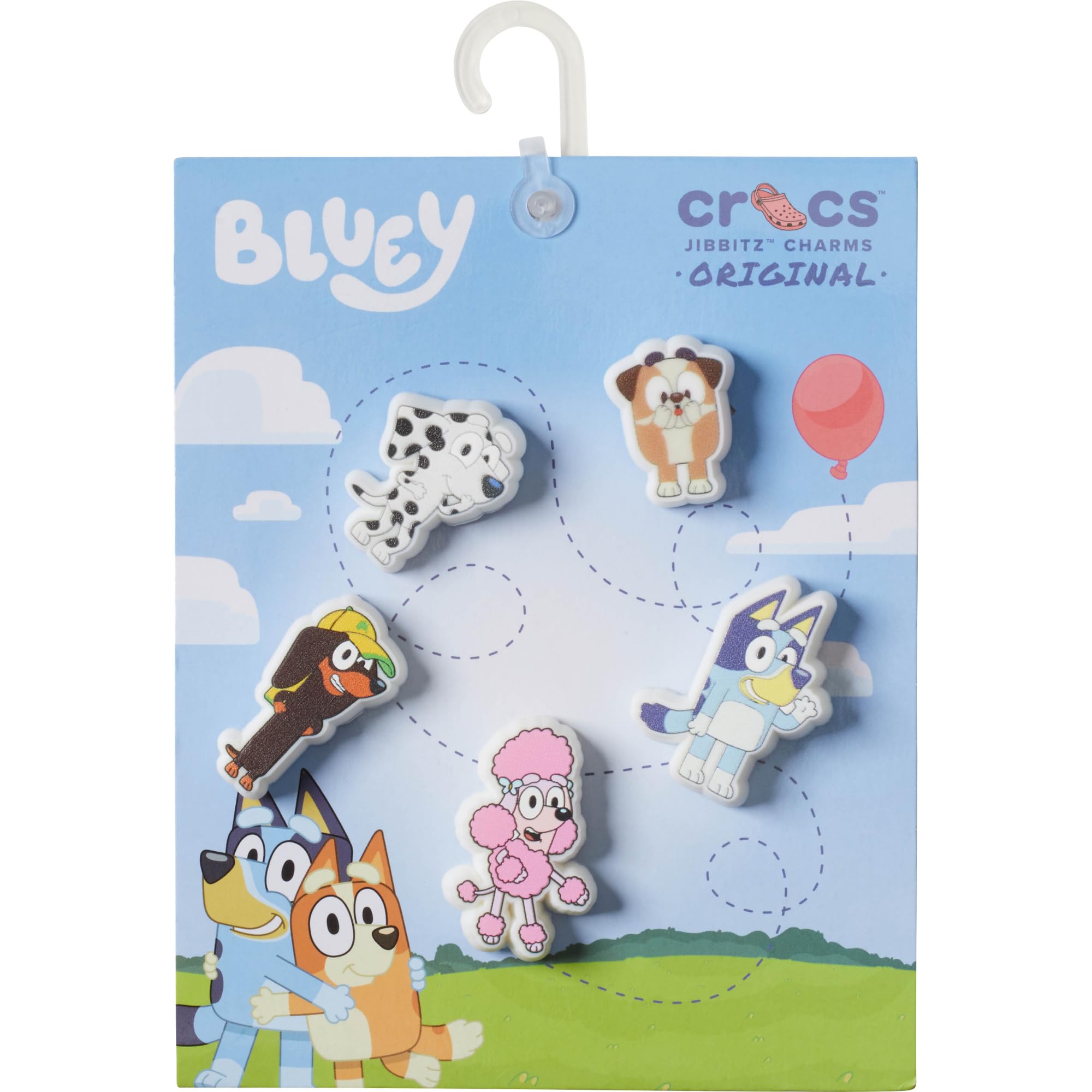 Crocs Unisex Bluey 5-pak zawieszek do butów, wielokolorowe, jeden rozmiar, wielobarwny, Rozmiar Uniwersalny