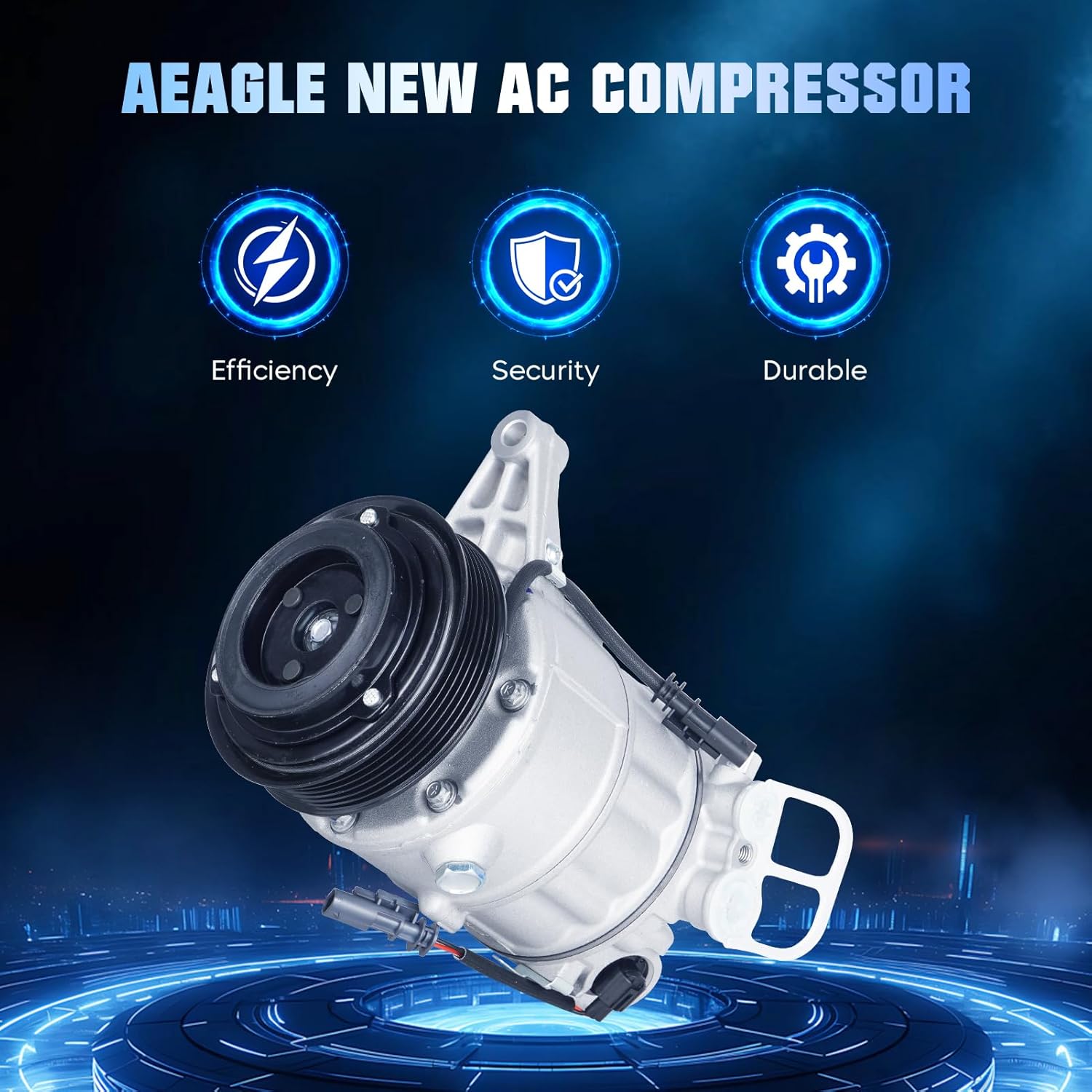 Air Conditioner AC Compressor with Clutch for Buick LaCrosse 3.6l 2013-2016, Cadillac XTS 3.6 13-19, for Chevrolet Impala 2.5l 3.6l, for Equinox 3.6L 16-17, for GMC Terrain 3.6L 2015 2016 2017