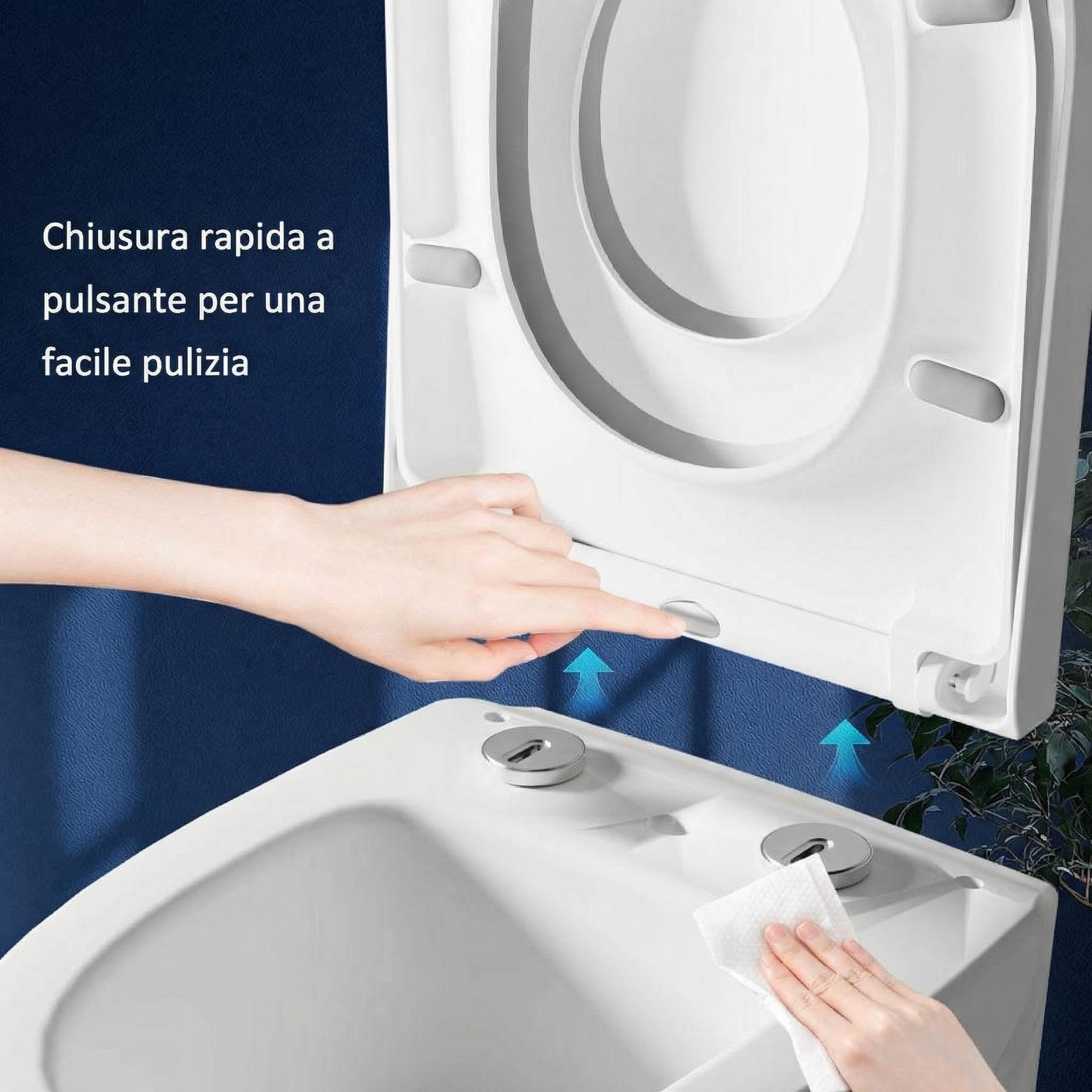 Sedile WC Forma D con Seggiolino Bambini Magnetico, Copriwater Universale in PP Spesso, Chiusura Rallentata Soft Close, Quick-Release, Antiscivolo, Facile da Pulire, Bianco per Famiglia