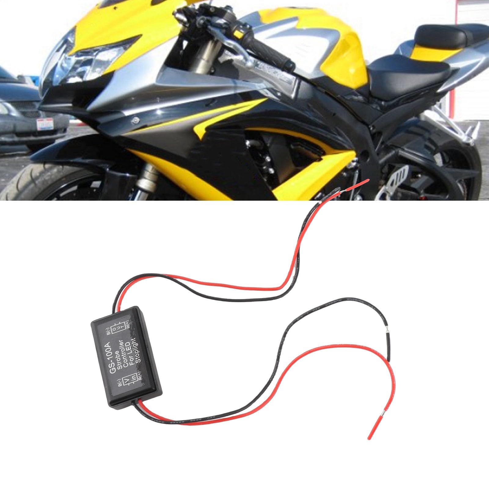 GS 100A LED-Blitzsteuermodul, Strobe-Controller für Bremslichter, 12V 24VDC Blitzmodul mit 3 Blitzmodi, Ideal für Autos und Motorräder