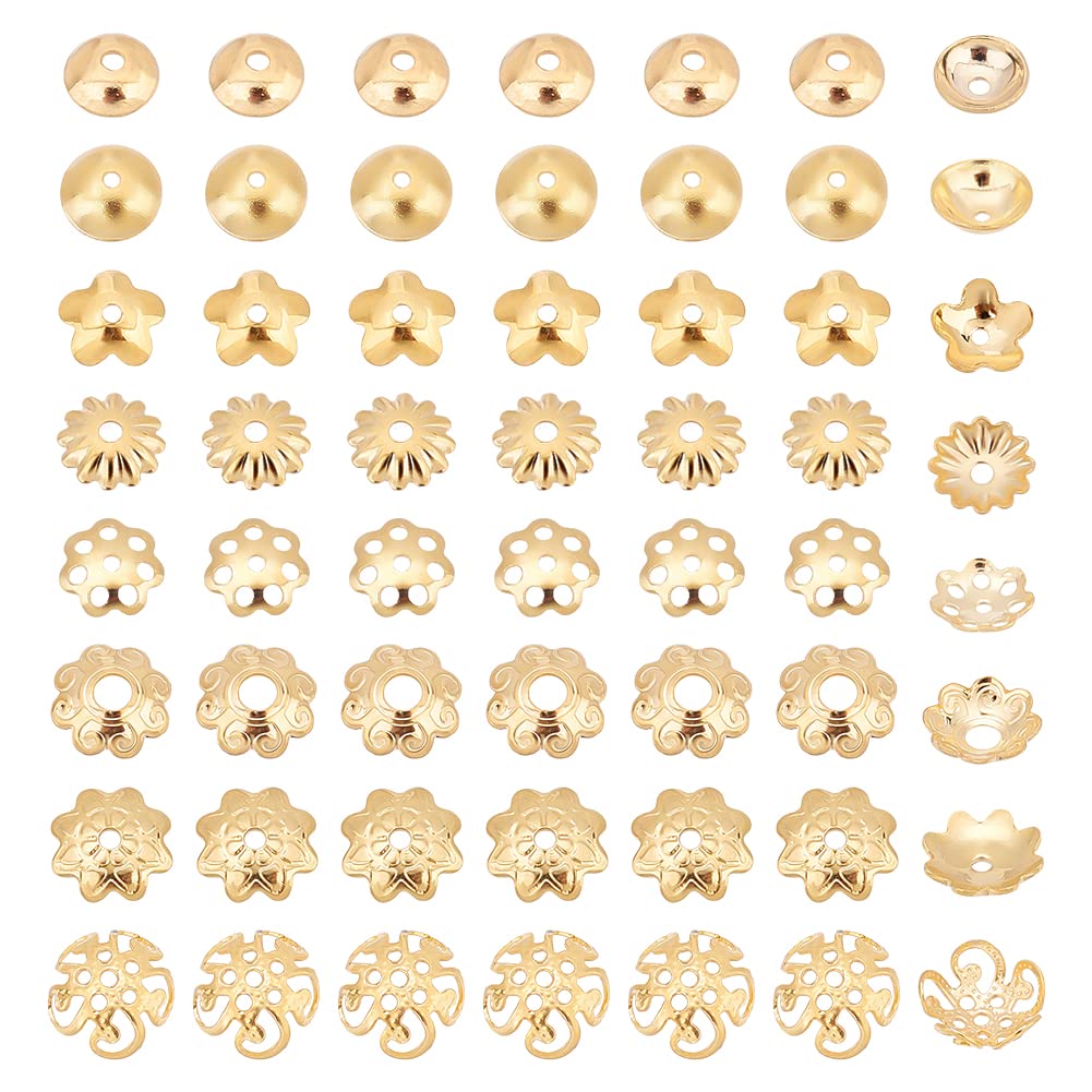 Capuchons de perles en acier inoxydable 304 doré durable pour bijoux - 8