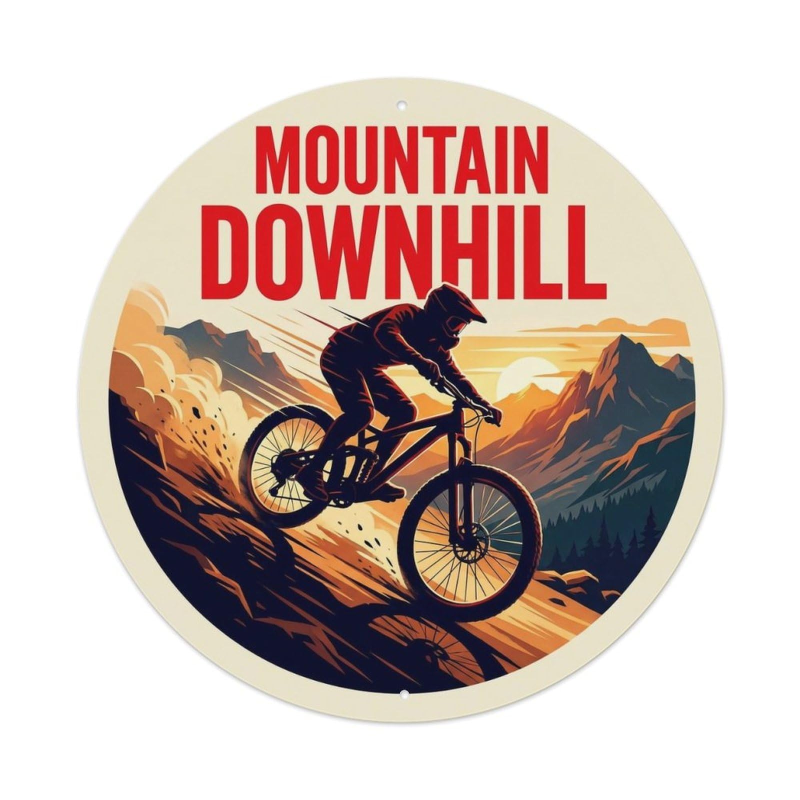 Vintage Mountain Biking Downhill Extreme Sports Metal Tin Sign