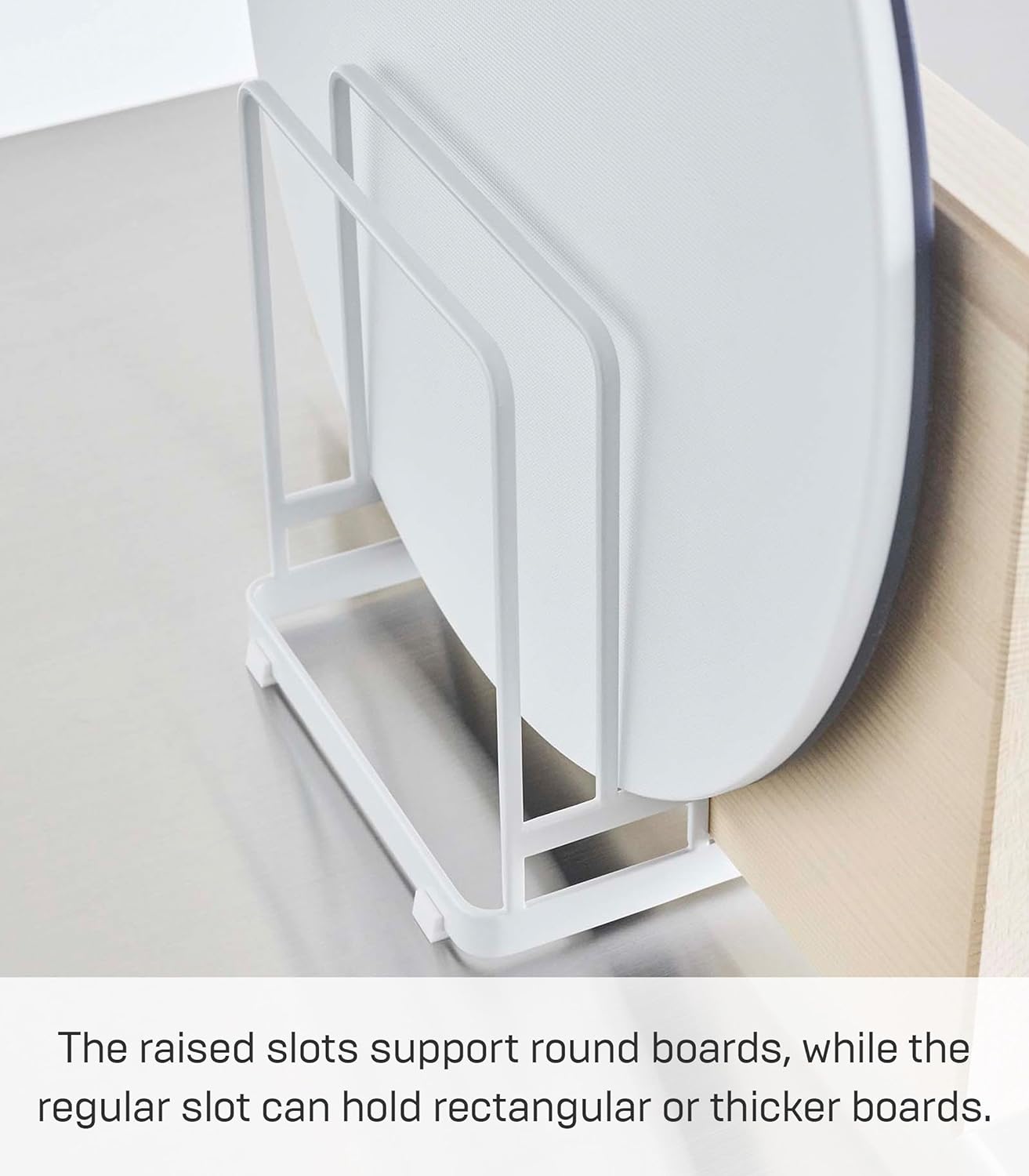 Yamazaki Home Tower Cutting Board Holder Storage Stand For Round And Rectangular Chopping Boards - Steel