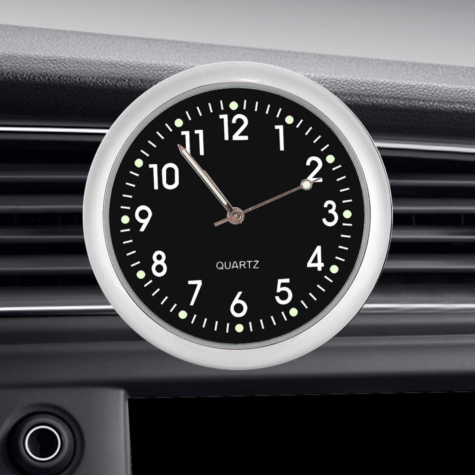 Mini Orologio Digitale Al Quarzo Per Auto – Puntatore Luminoso Notturno, Adesivo Antiurto, Batteria A Lunga Durata (3×1 Cm)